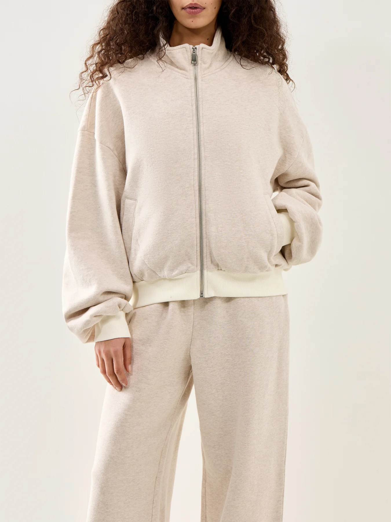 Josefina Contrast Rib Zip Sweat Grey - Image 4