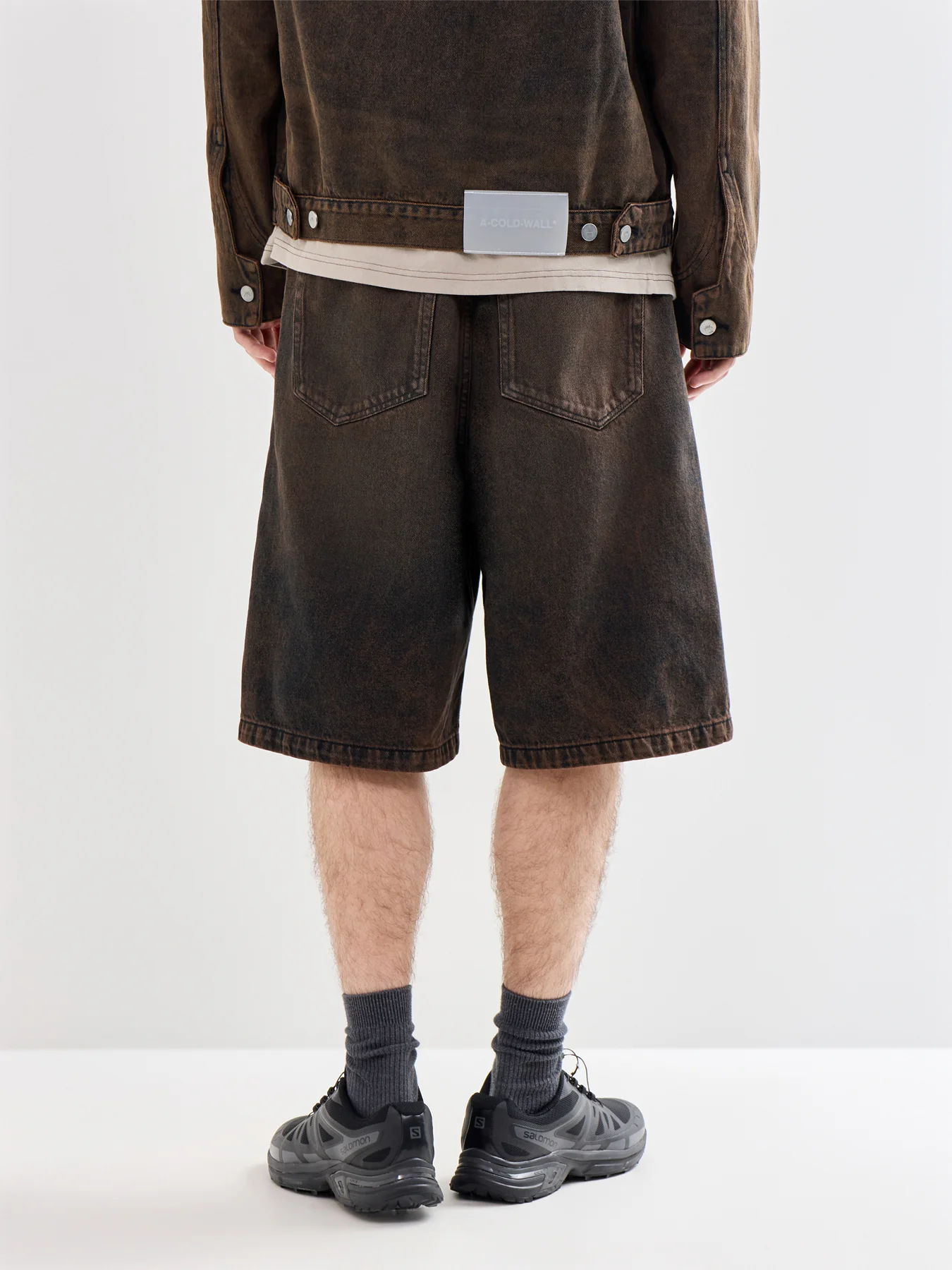 Organic Cotton Denim Shorts Brown - Image 5