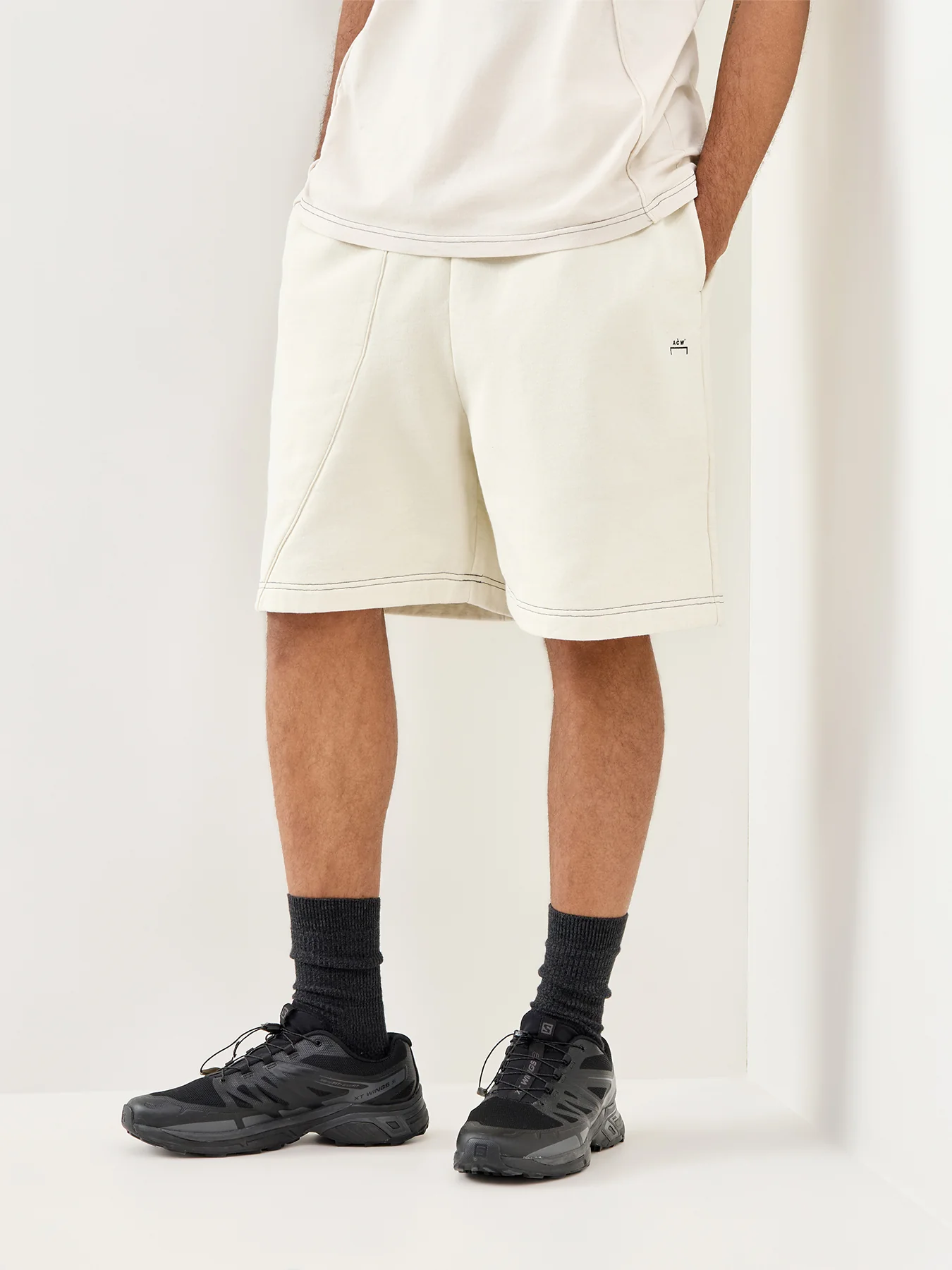 Millbank Sweat Shorts Cream - Image 4