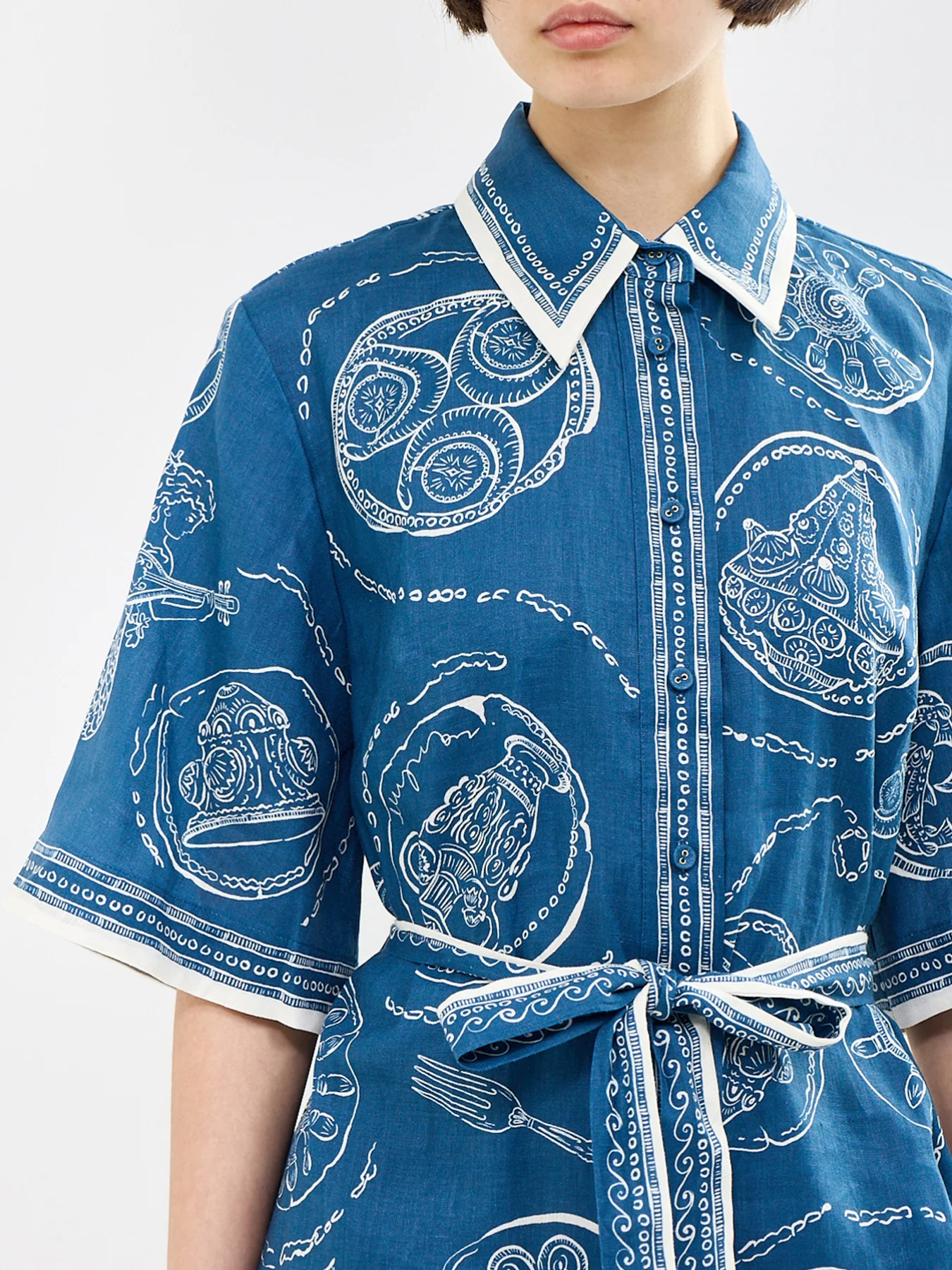 Lucky Mini Shirt Dress Blue - Image 3