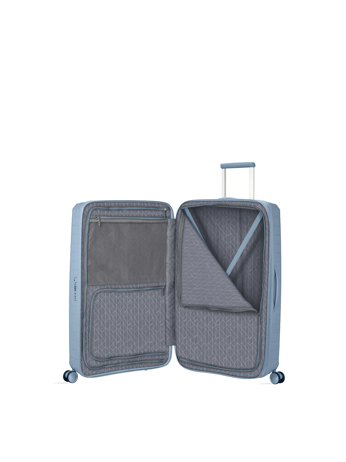 Large Spinner Suitcase Steel 70cm Blue - Image 2