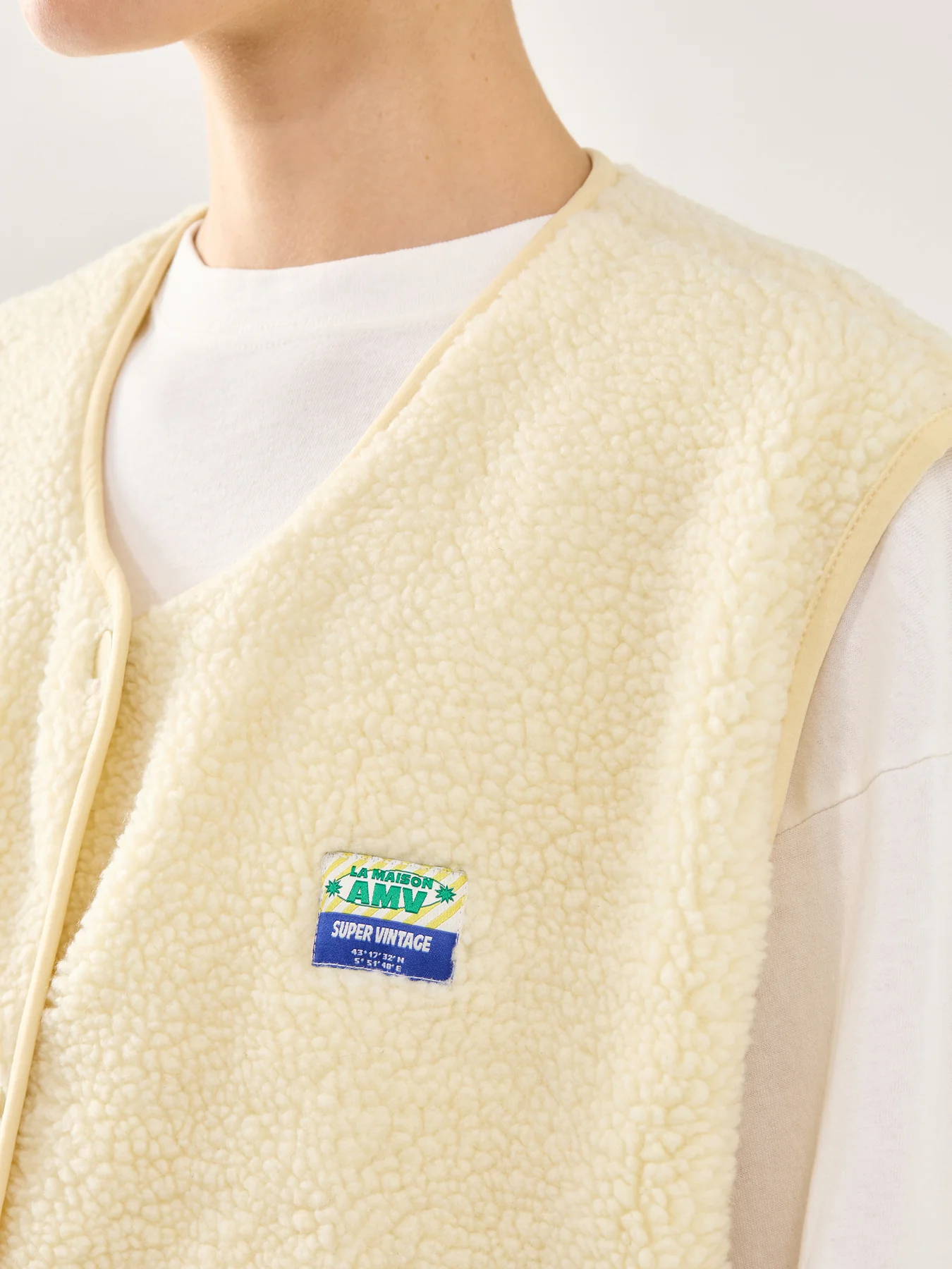 Hoktown Wool Gilet Cream - Image 3