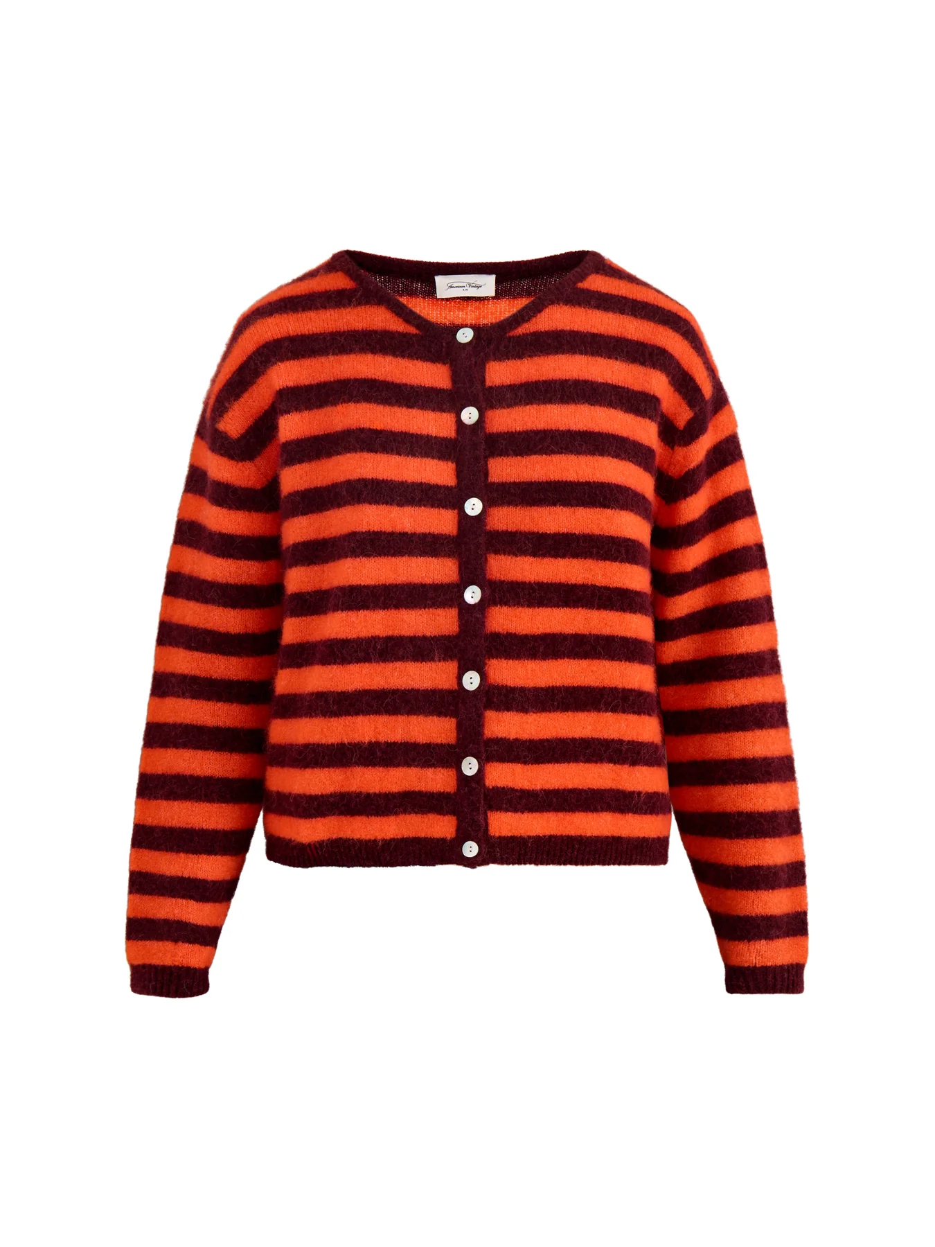 Vitow Wool Cardigan Red Stripe