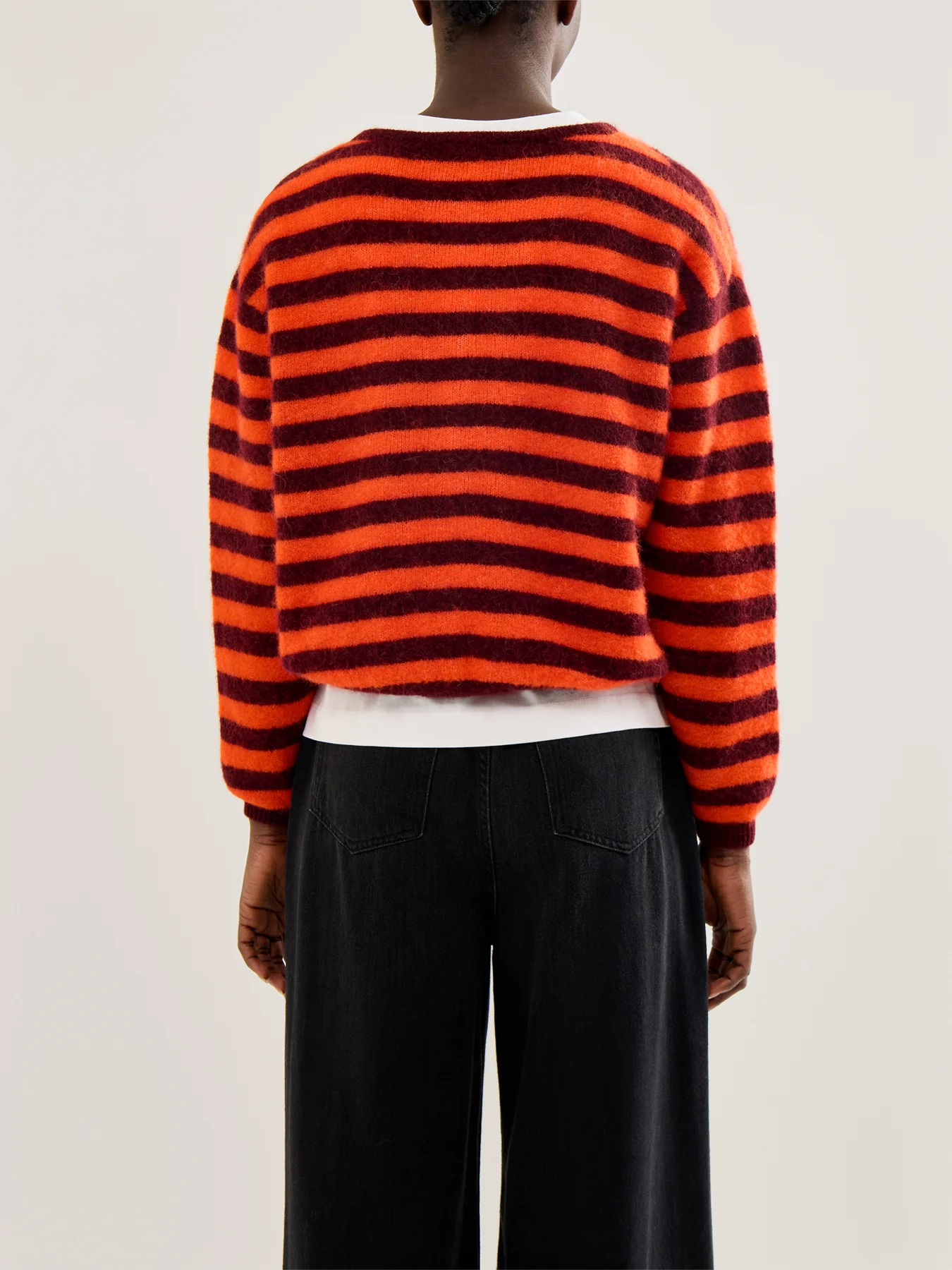 Vitow Wool Cardigan Red Stripe - Image 5