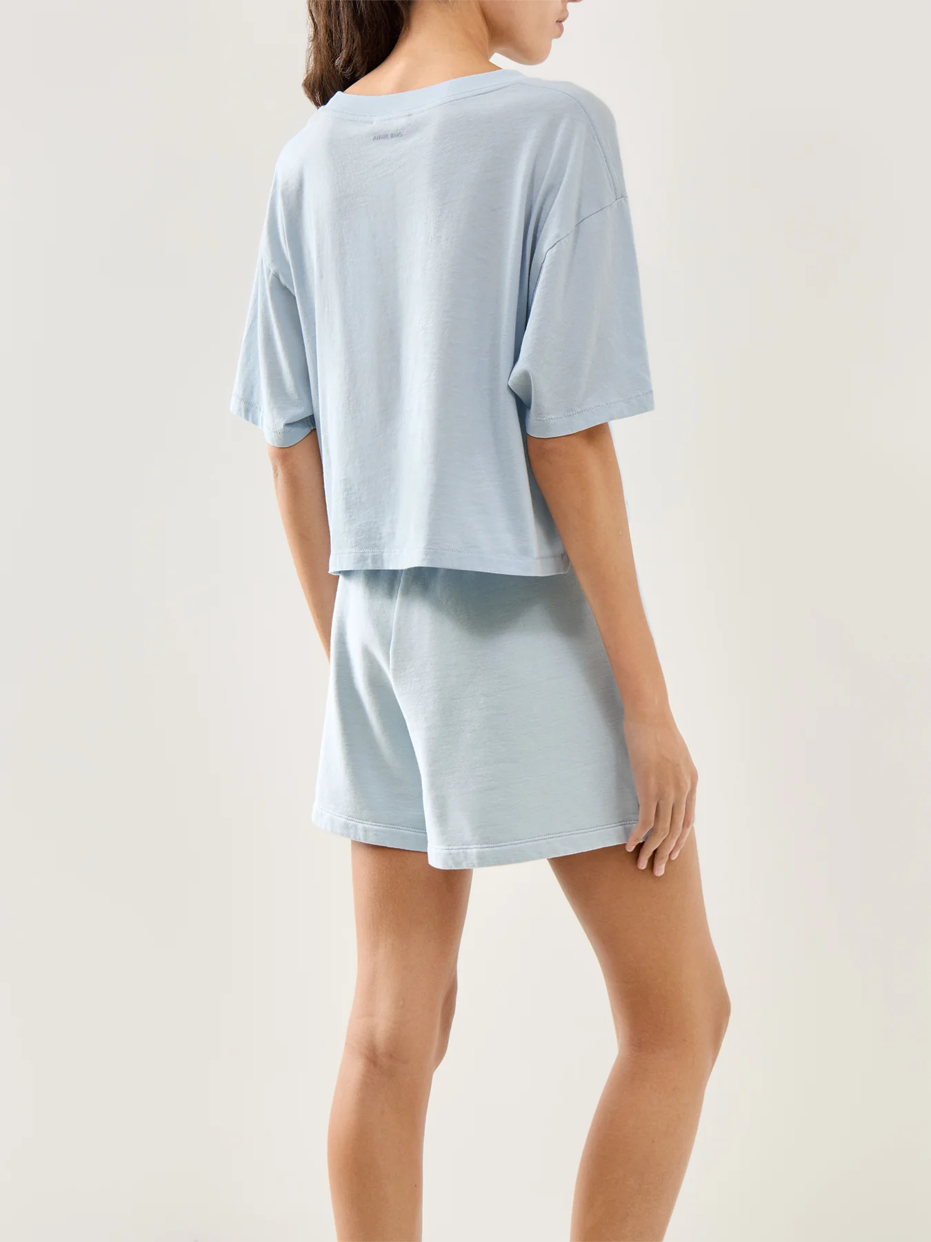 Monogram Cropped Jersey Tee Blue - Image 5