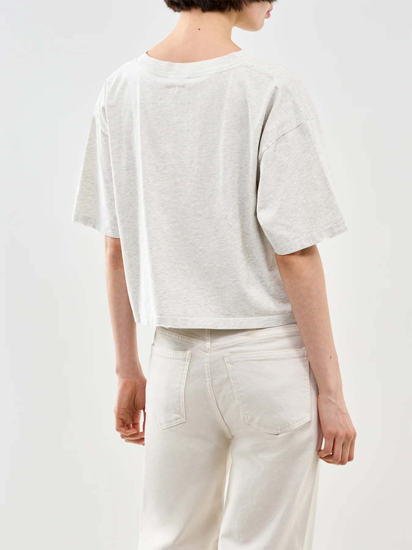 Johnny Cropped Tee Grey Melange - Image 5