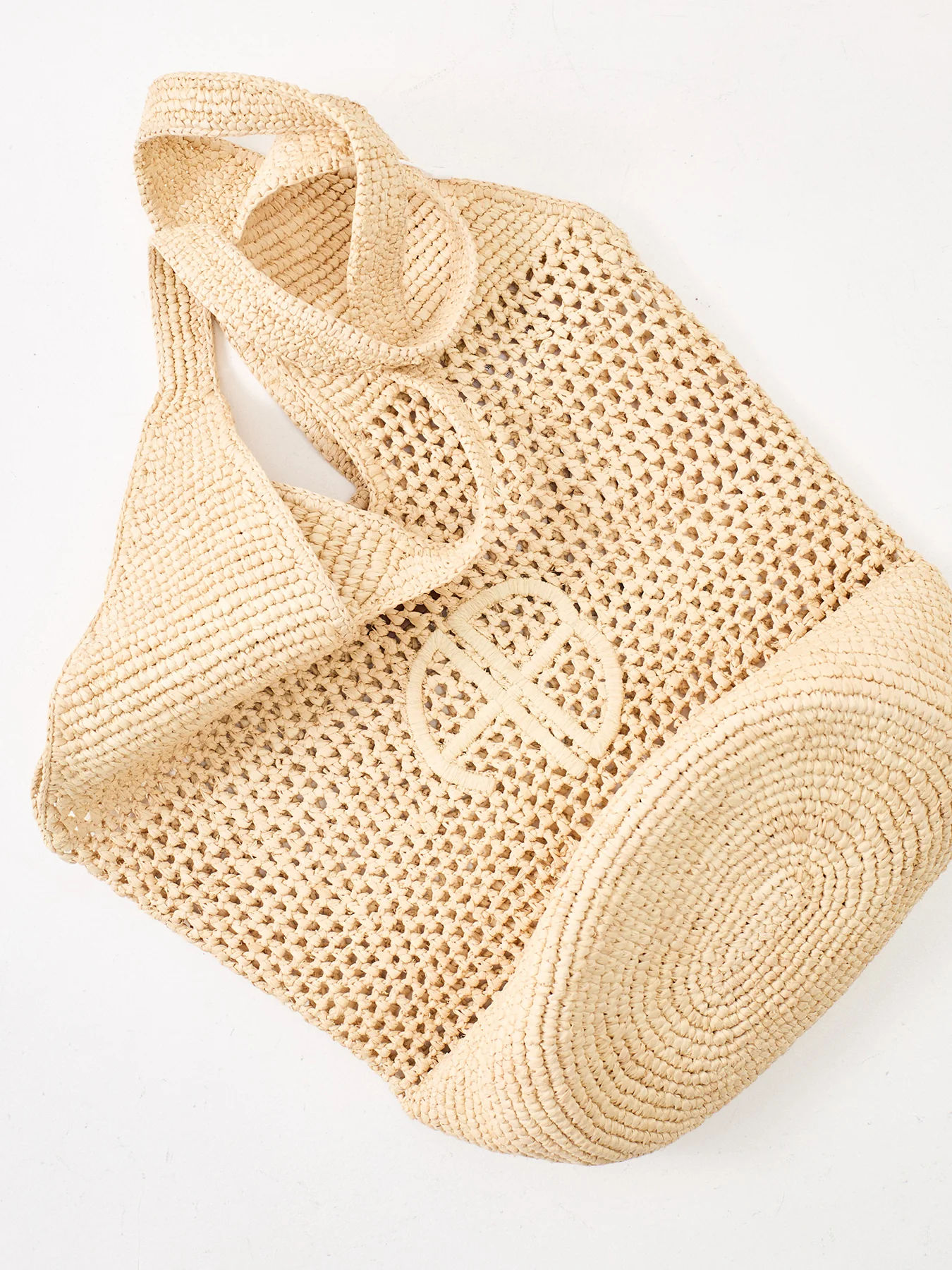 Leah Logo Hobo Bag Natural - Image 4