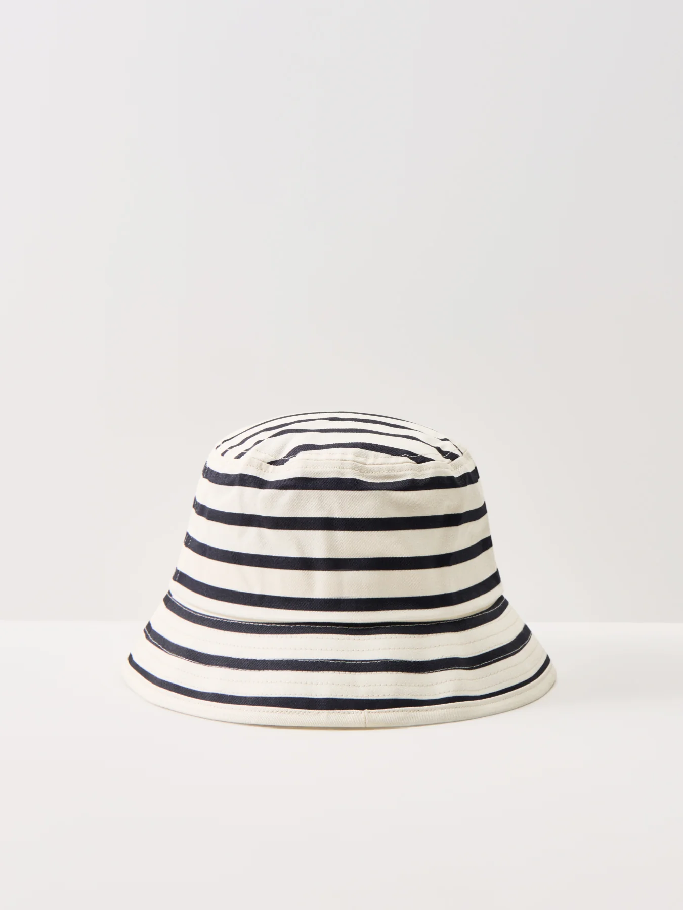 Striped Terry Logo Bucket Hat Black White - Image 2