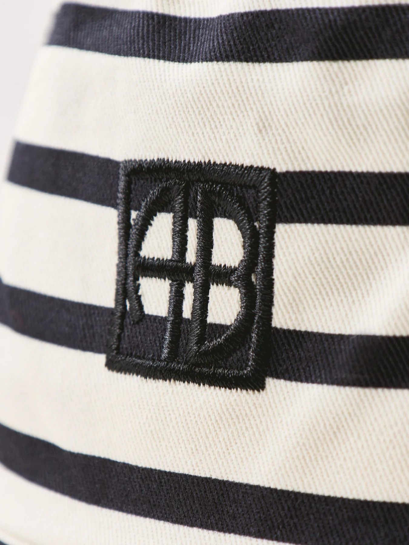 Striped Terry Logo Bucket Hat Black White - Image 3