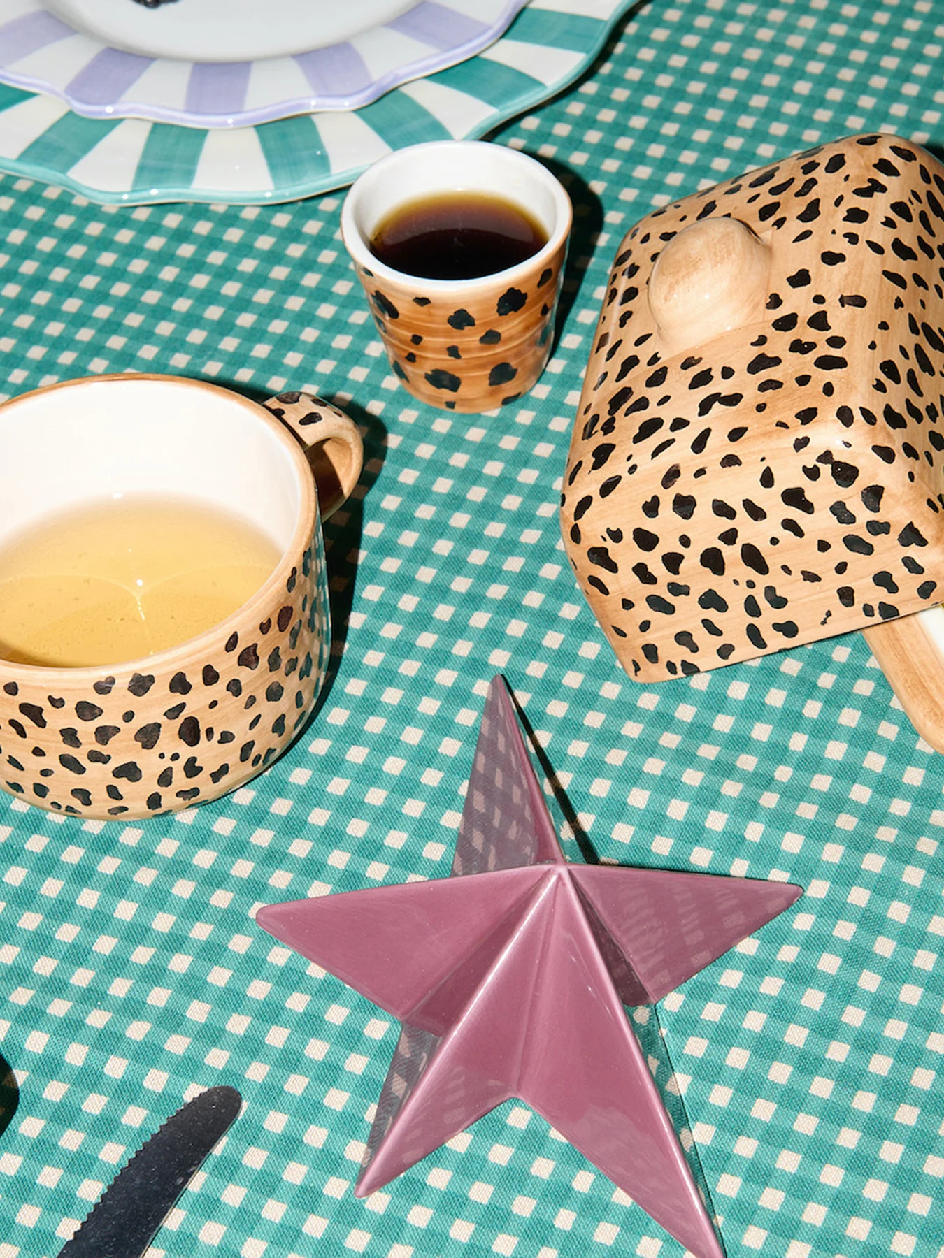 Brown Leopard Print Butter Dish - Image 3