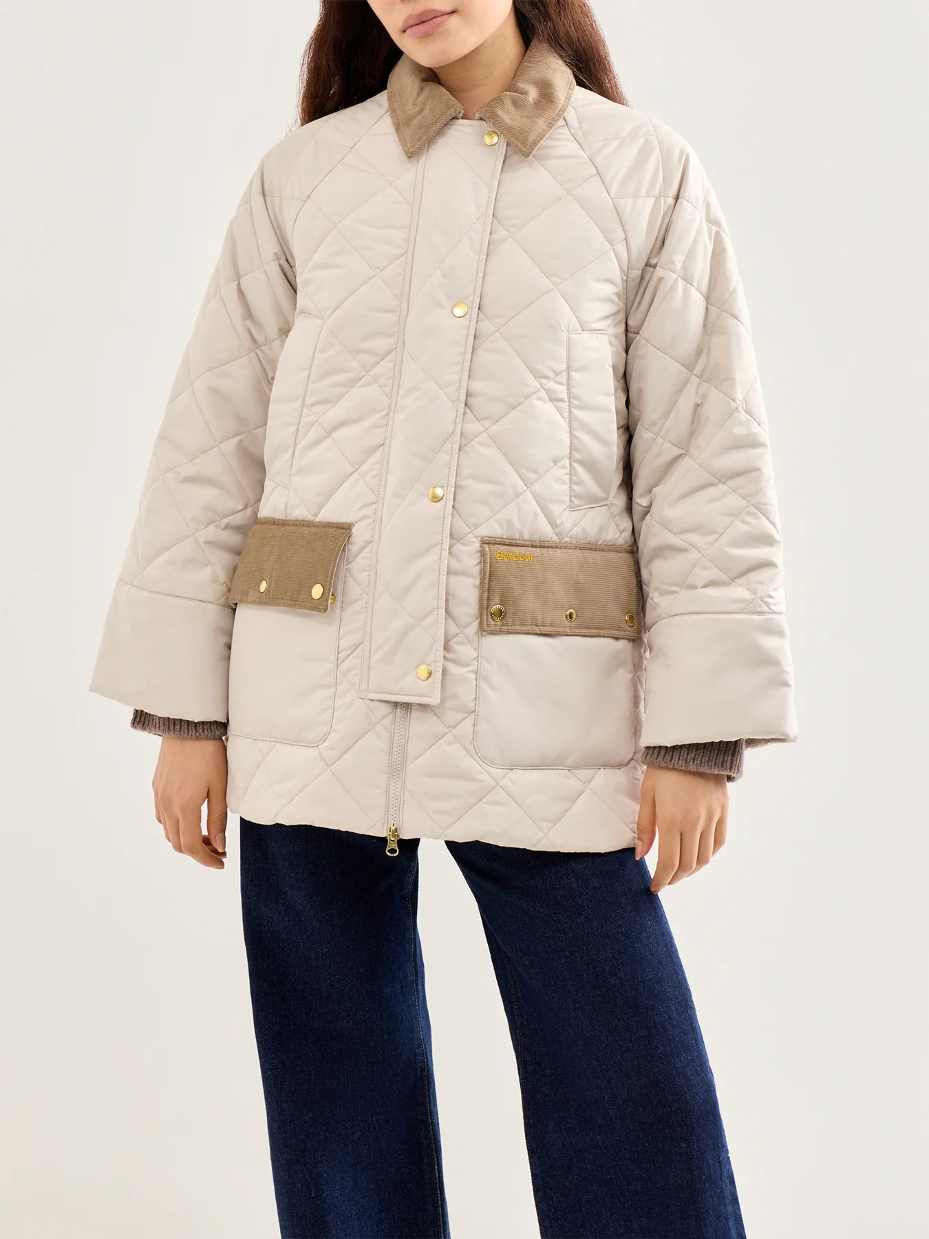 Aldburgh Quilted Jacket Cream - Image 4