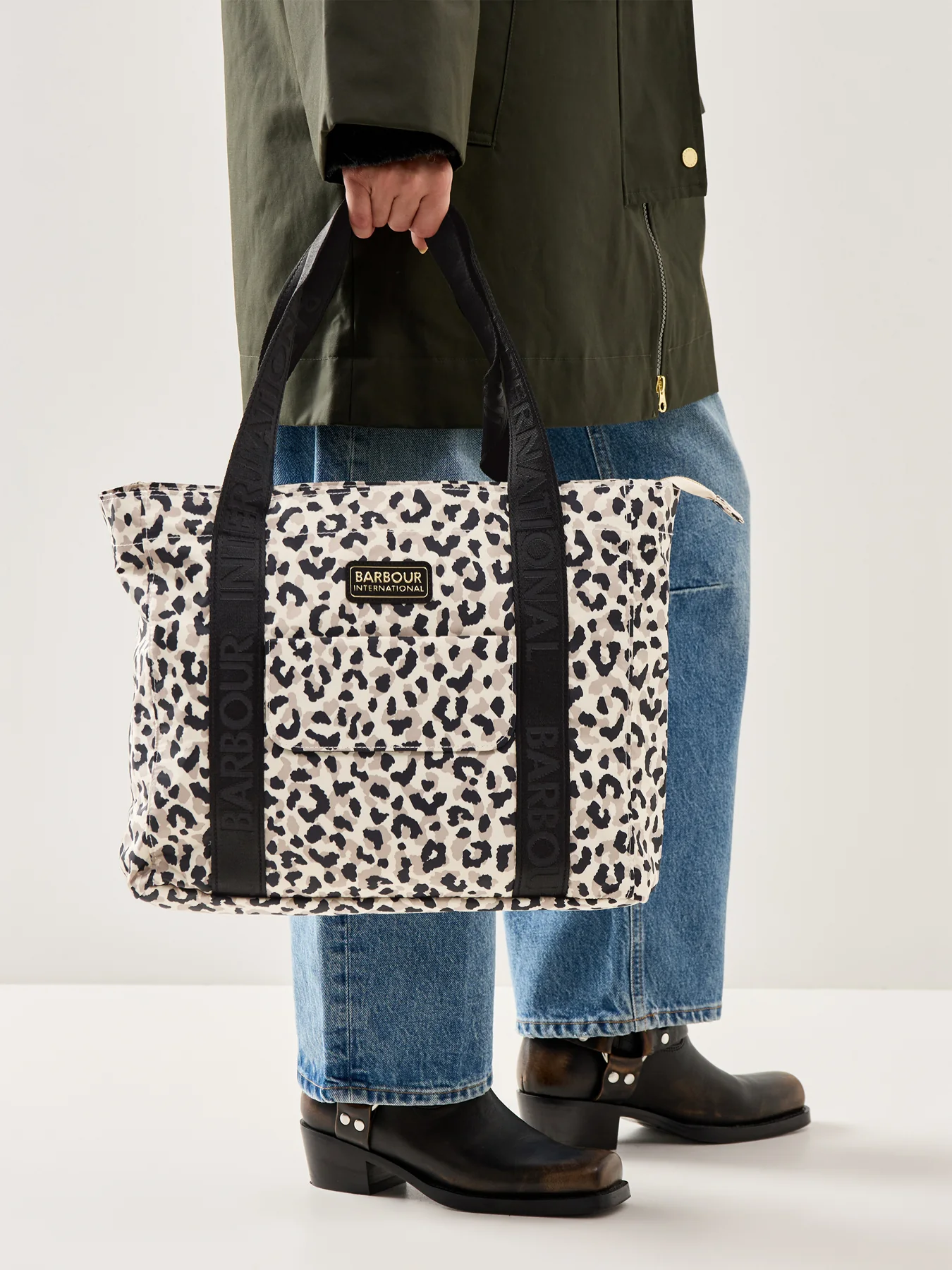 Boulevard Leopard Print Canvas Tote Bag Multi - Image 2