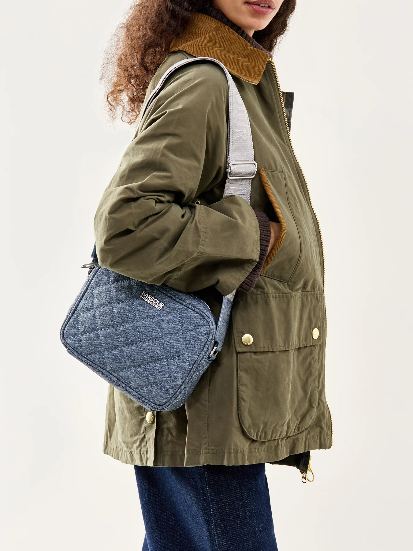 Denim Quilted Sloane Crossbody Bag Blue - Image 2