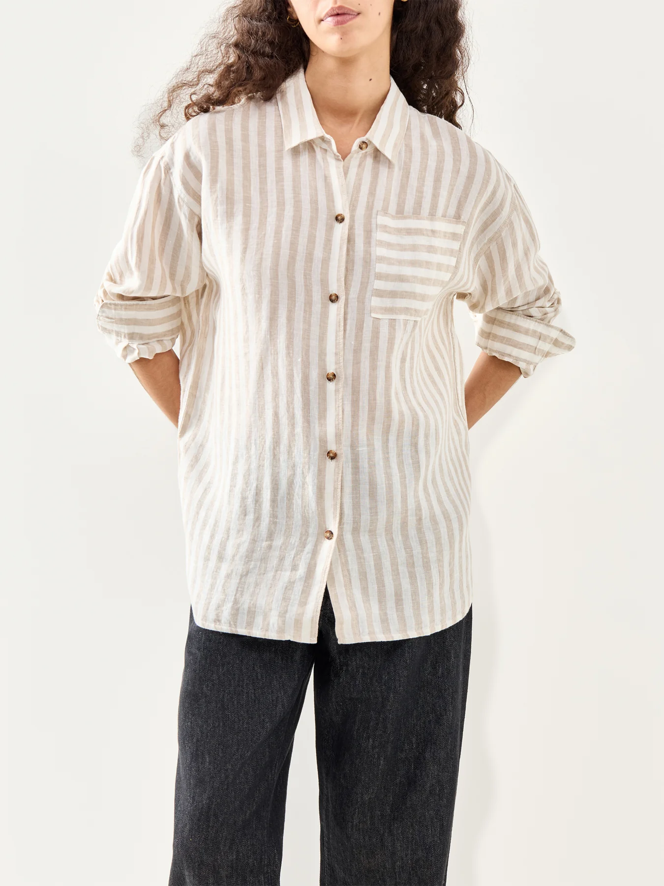 Annie Shirt Light Sand Stripe - Image 4