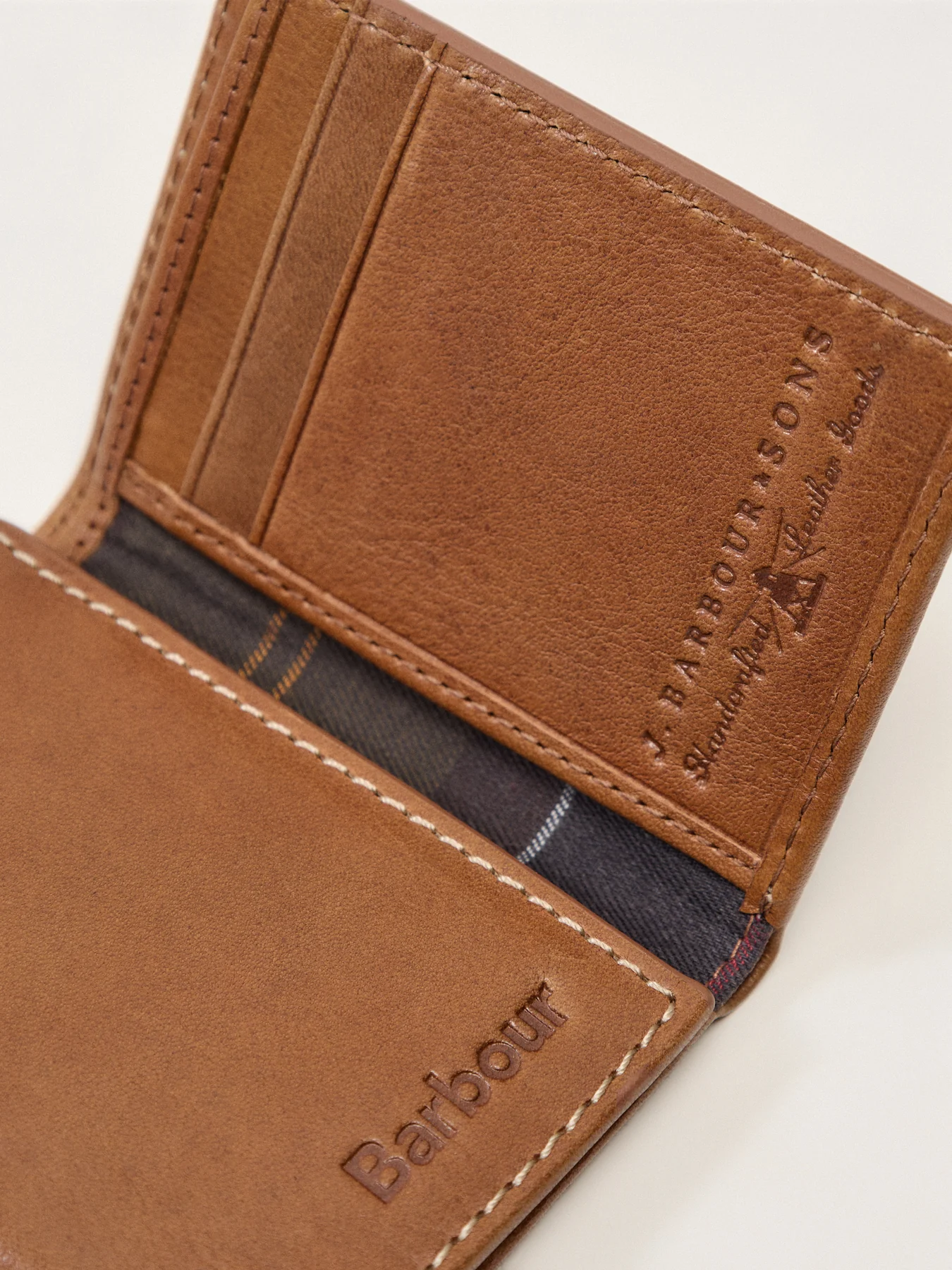 Barbour Bywell Leather Bi Fold Wallet Brown - Image 3