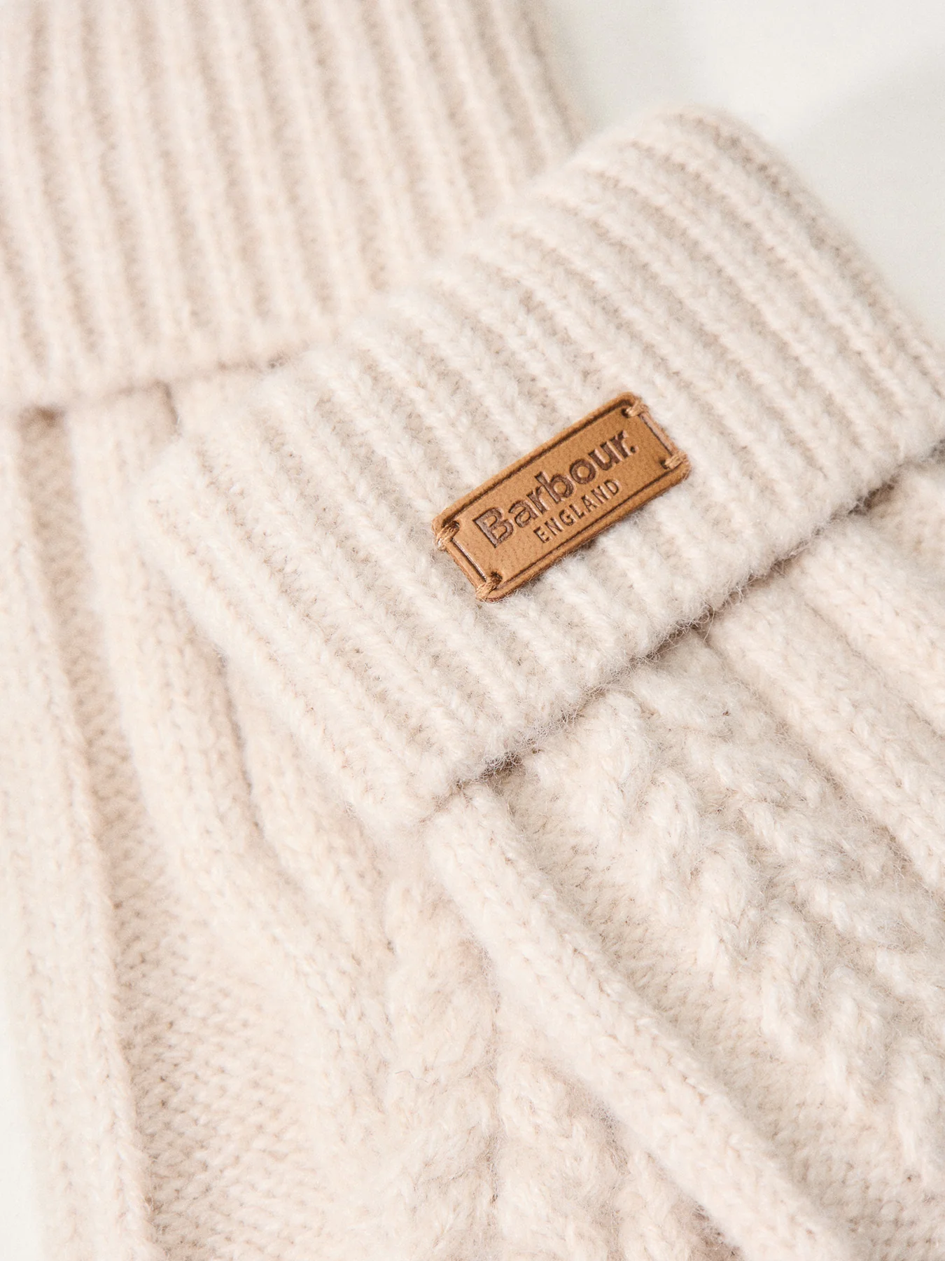 Elsdon Knitted Mittens Cream - Image 2