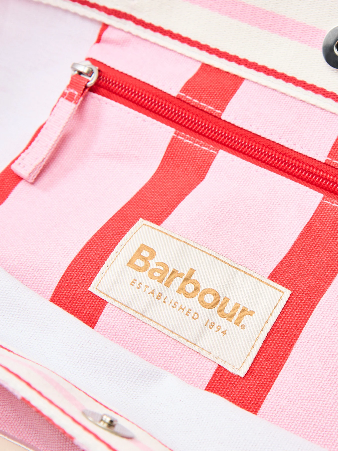 Emily Stripe Tote Bag Pink - Image 5
