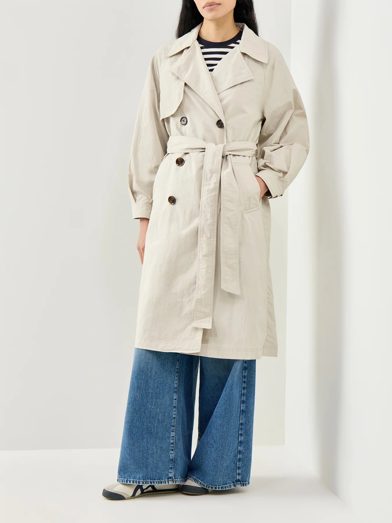Layla Showerproof Trench Jacket Beige - Image 2