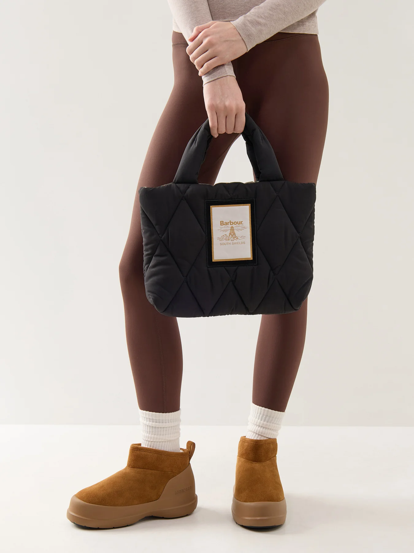 Barbour Mariah Mini Quilted Tote Bag Black - Image 2