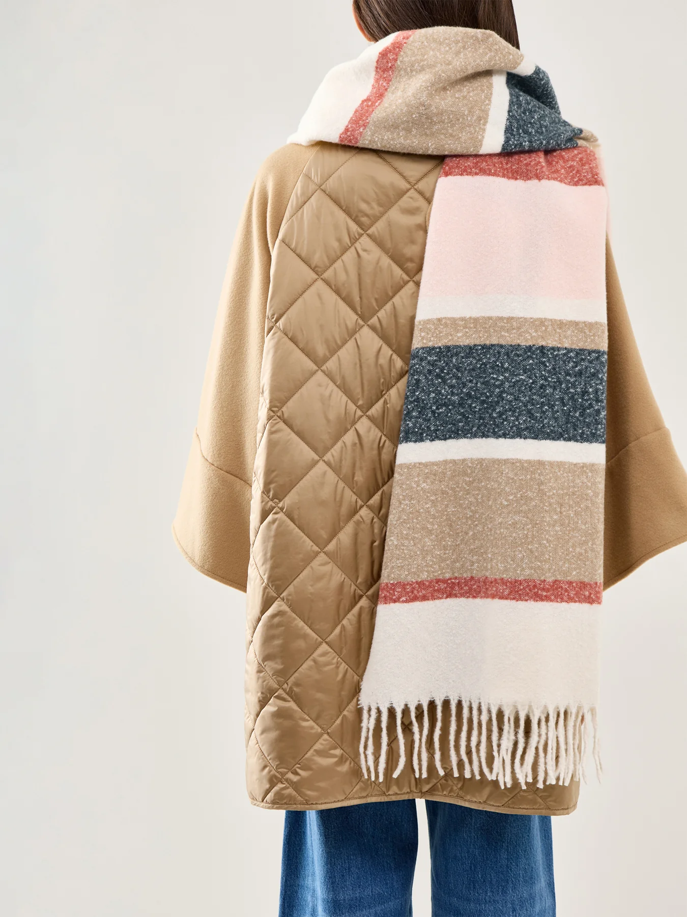 Paige Stripe Scarf Navy - Image 2
