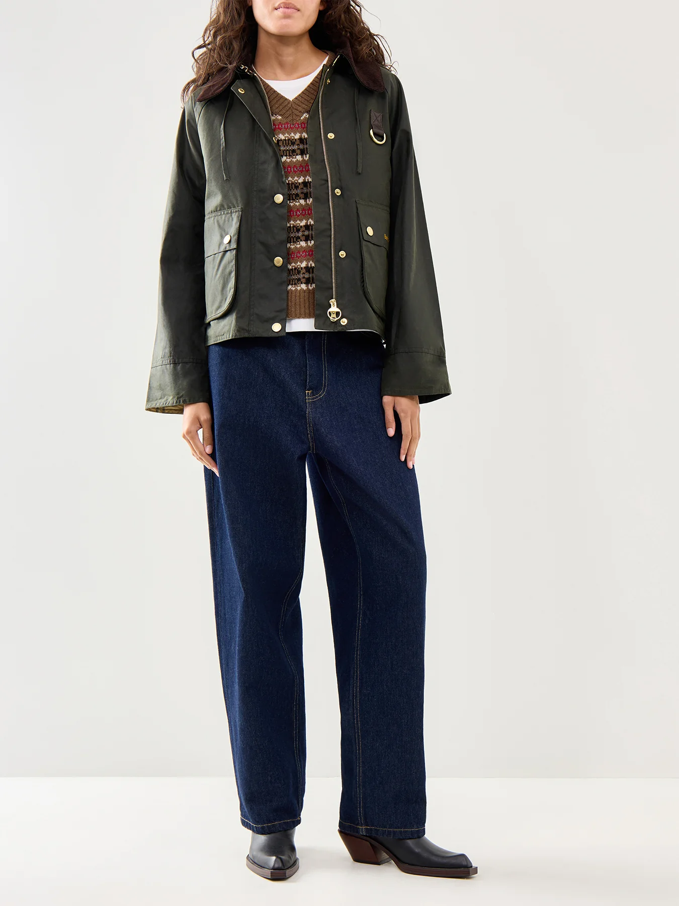Womens Barbour Reighton Wax Jacket Fern - Image 2
