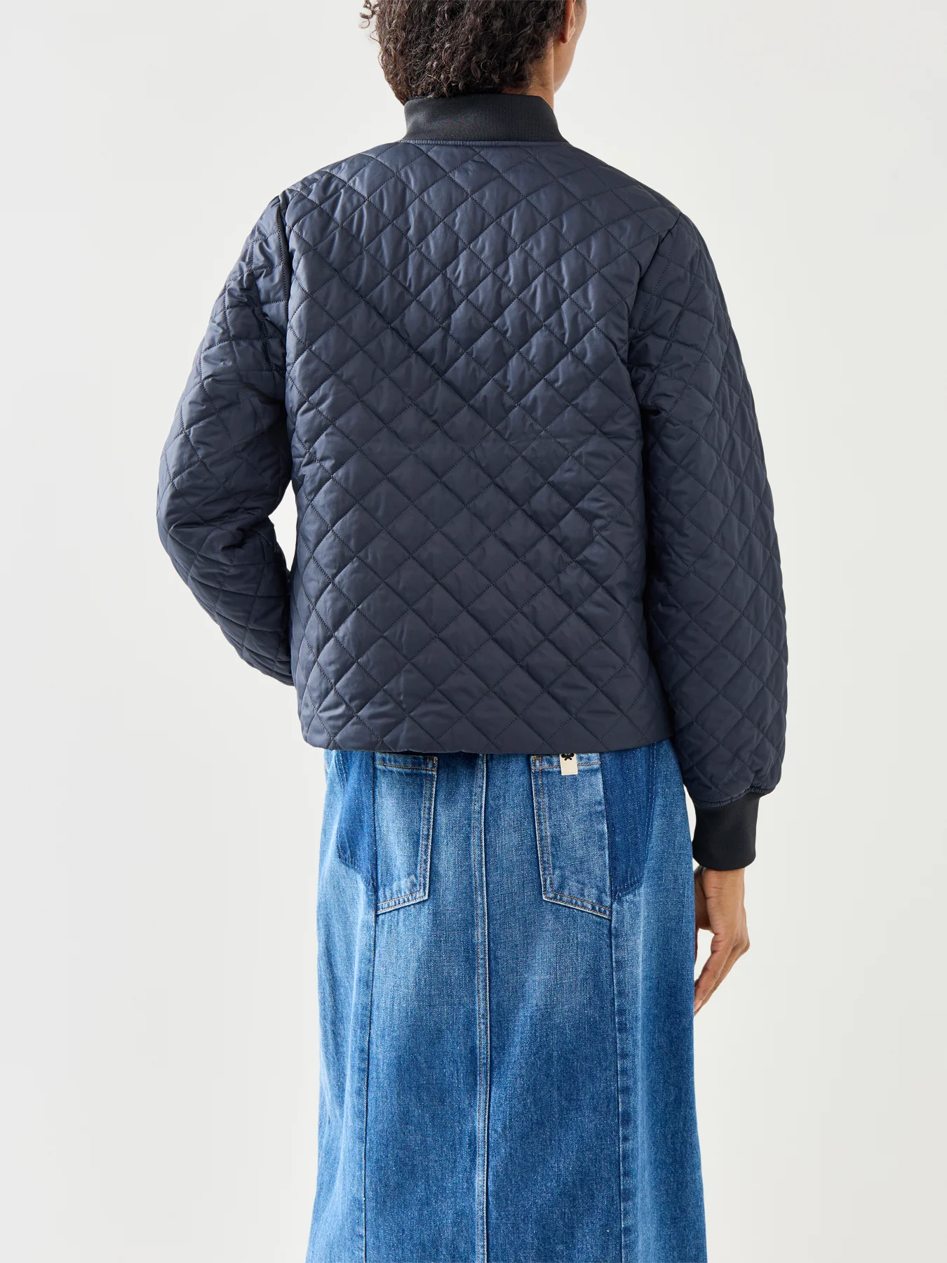 Womens Navy Barbour Reyna Quilt Jacket - Image 5