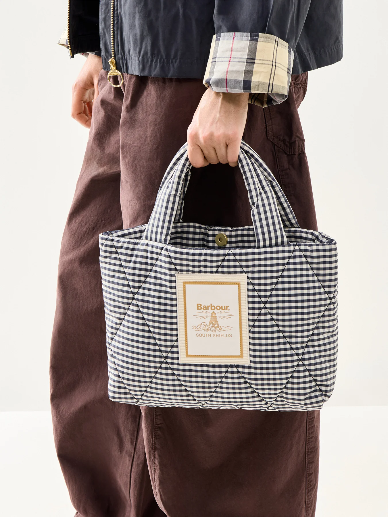 Riah Mini Quilted Tote Bag Gingham - Image 2
