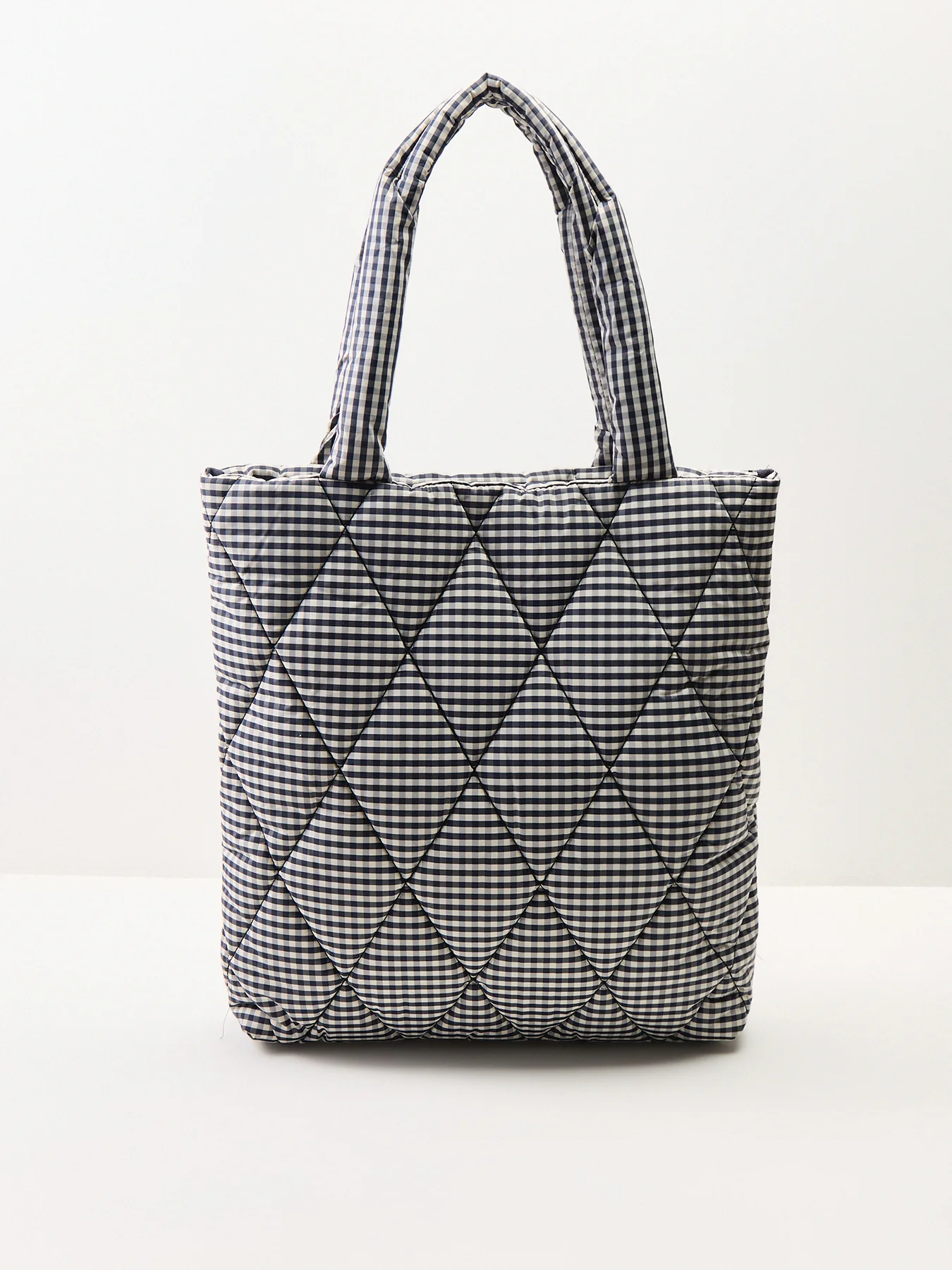 Riah Quilted Tote Bag Gingham - Image 3