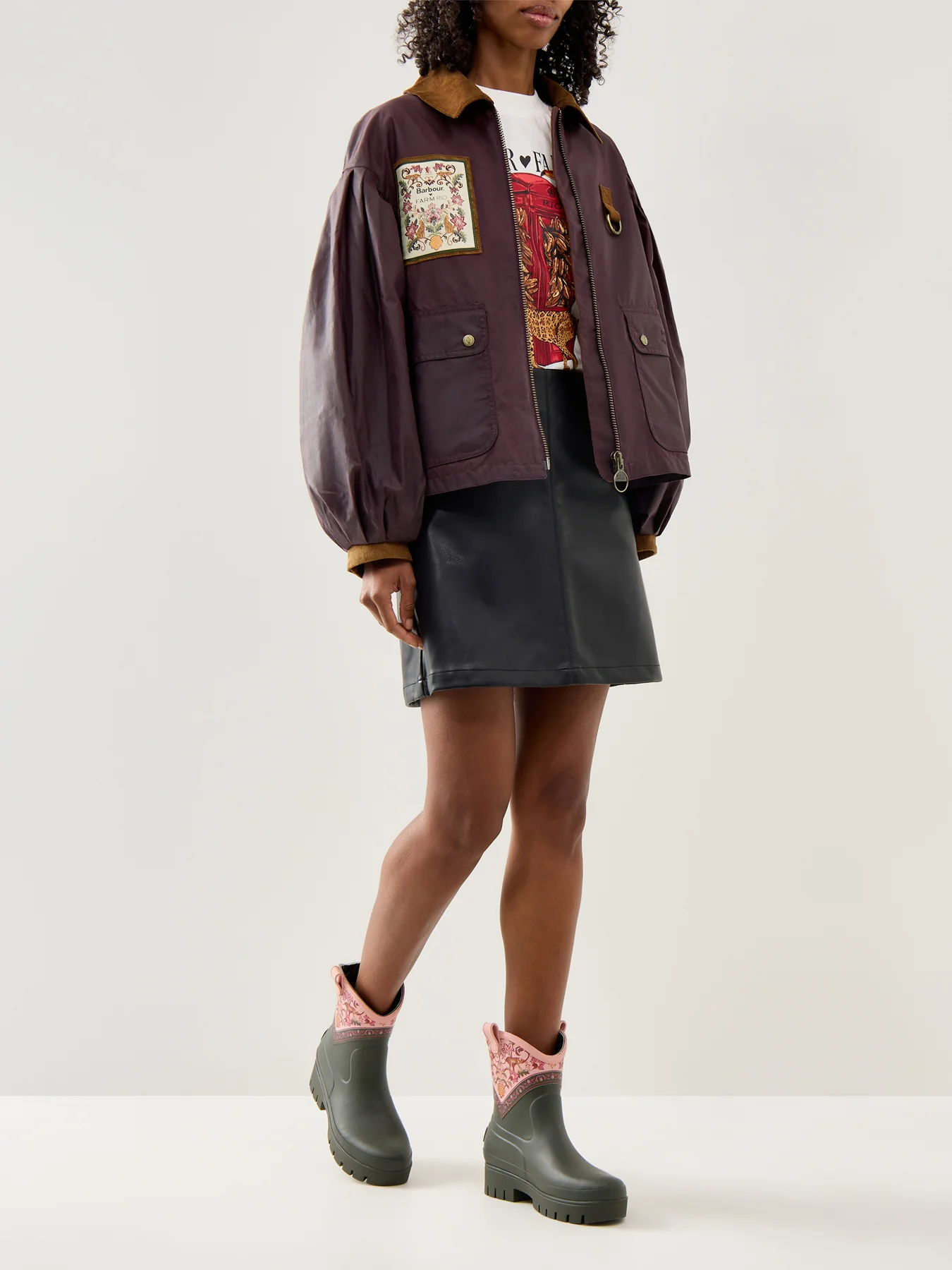 Womens Barbour X Farm Rio Thais Wax Jacket - Image 2