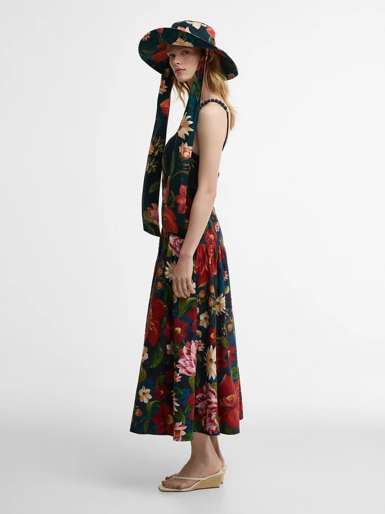 Barbour x Farm Rio Wild Flower Dress Navy - Image 2