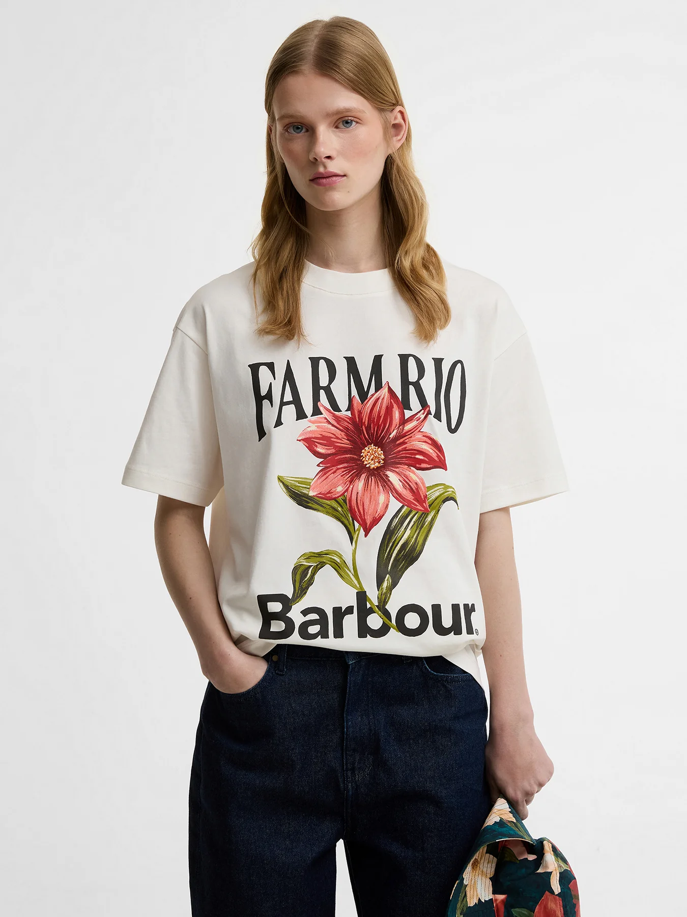 Barbour x Farm Rio Wild Flower T-Shirt Cream - Image 4