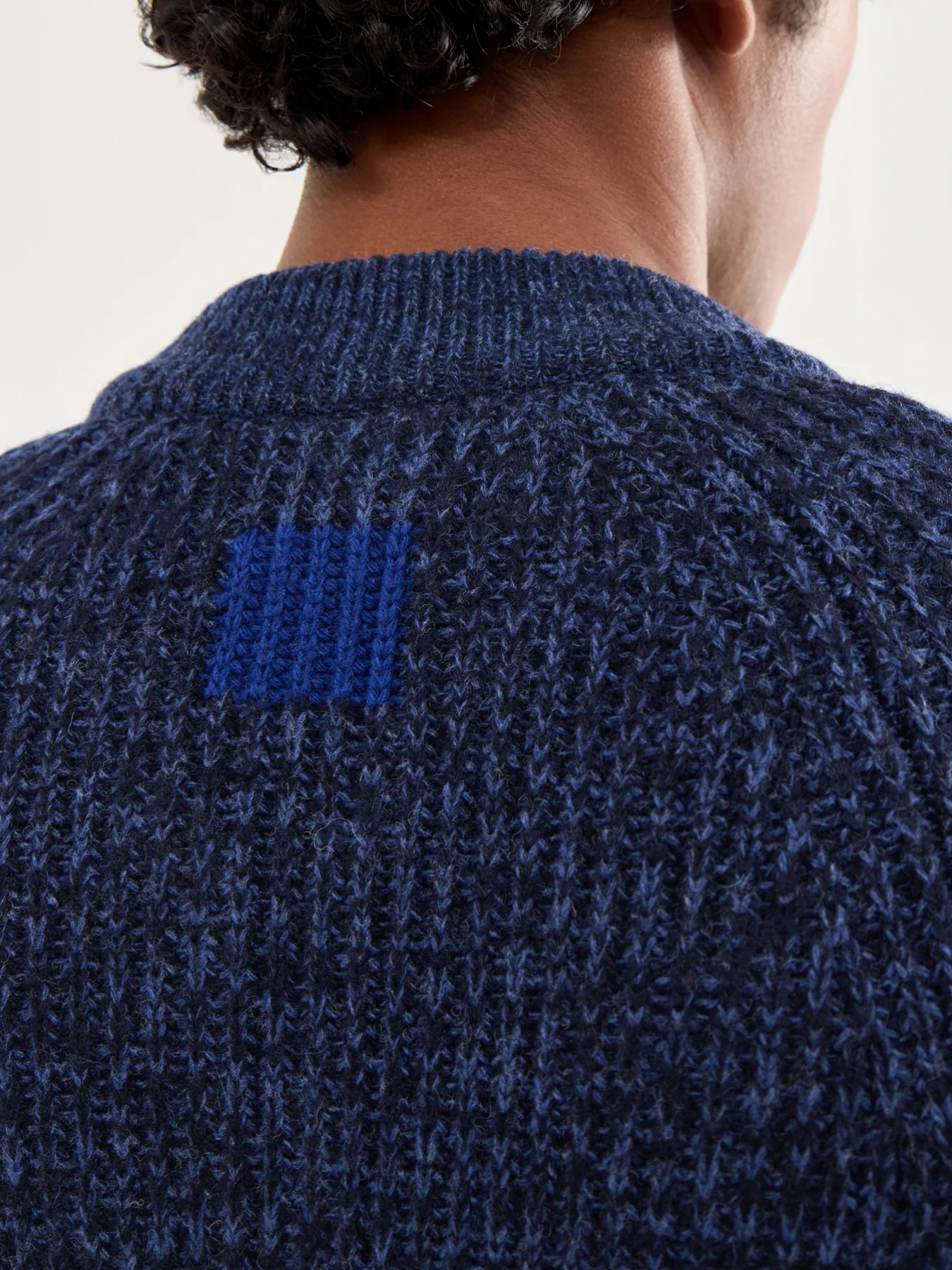 Knitted Bomber Jacket Navy - Image 3