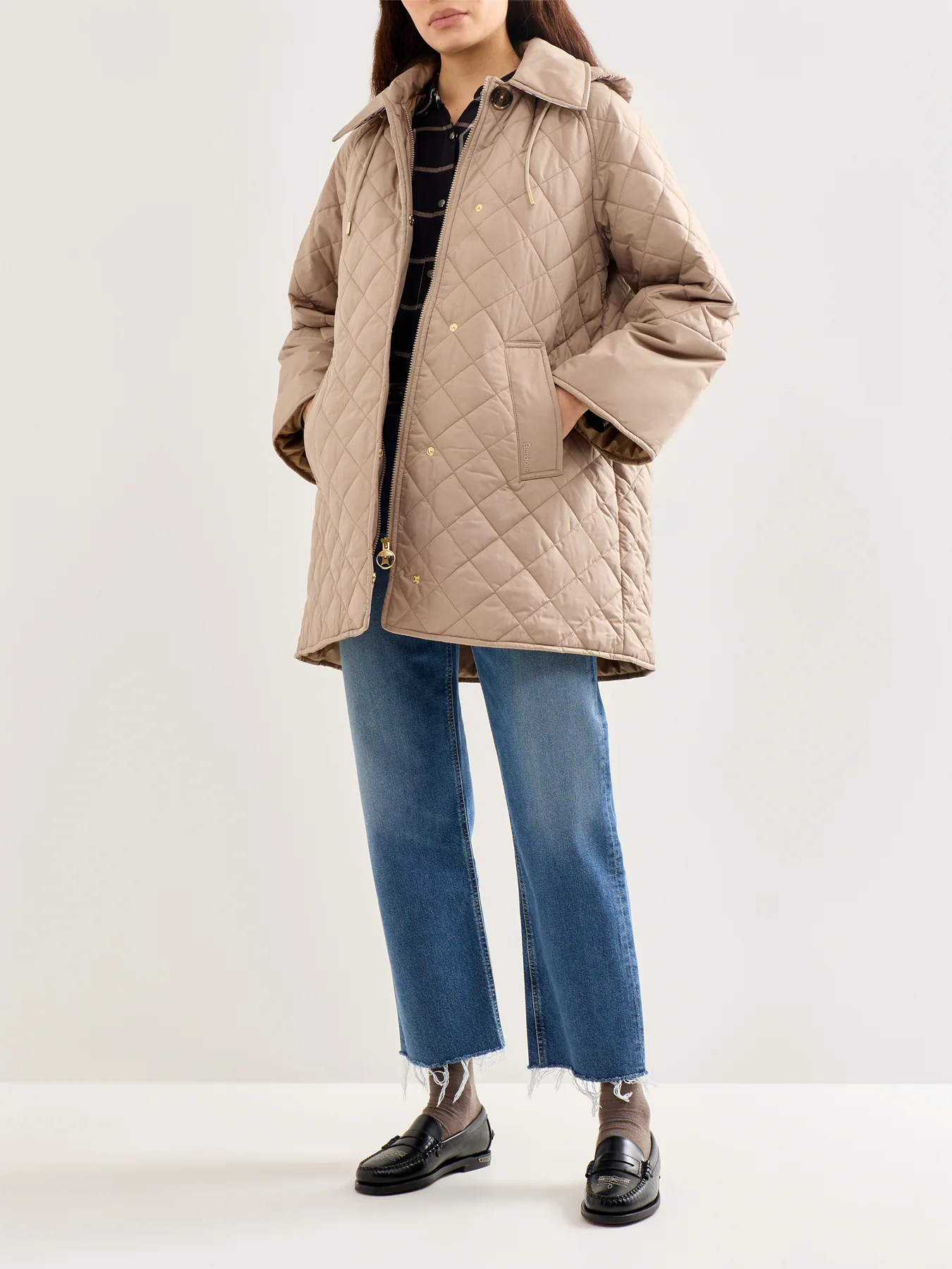 Cara Quilted Jacket Beige - Image 2