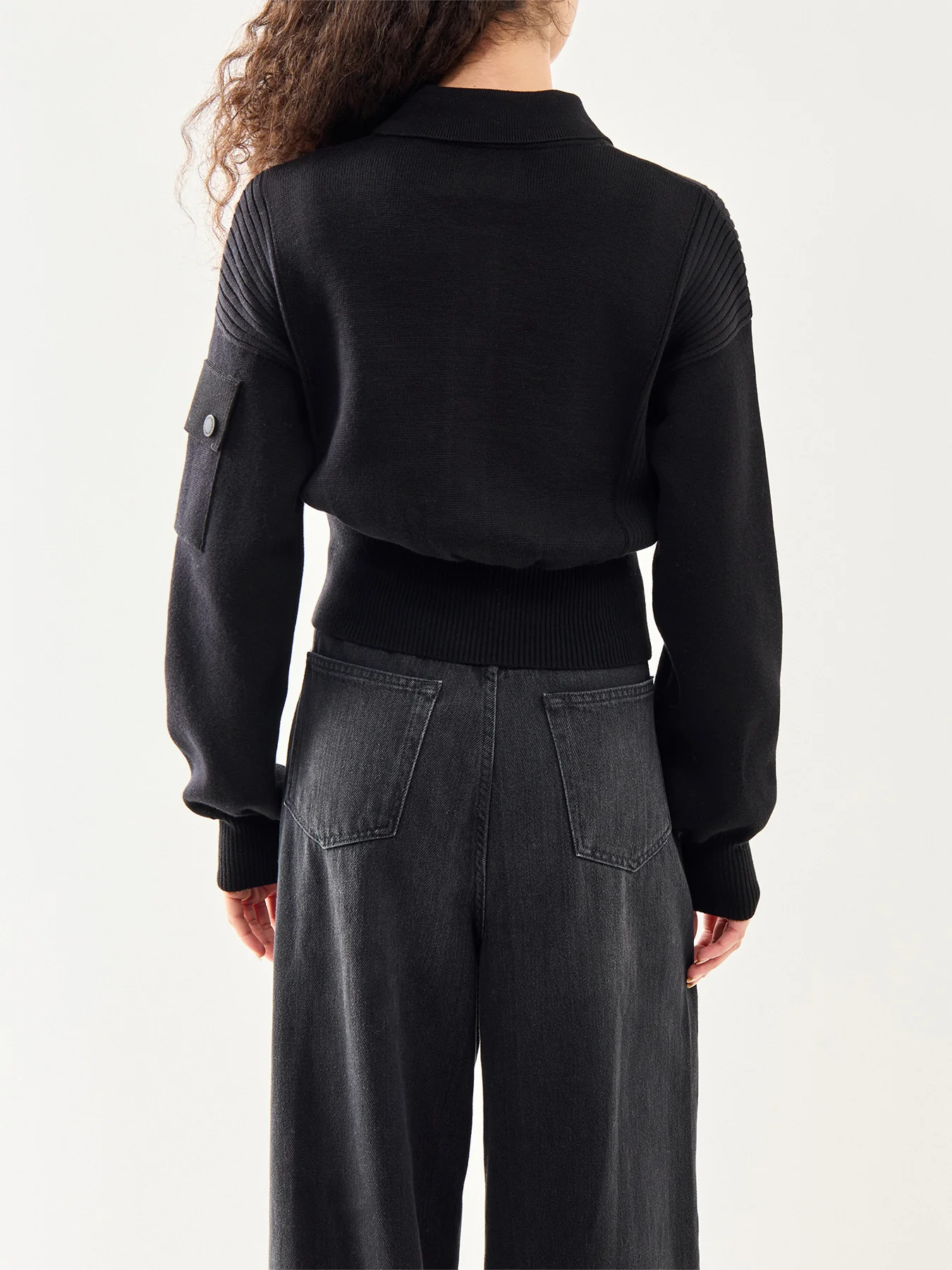 Gigi Knitted Bomber Black - Image 5
