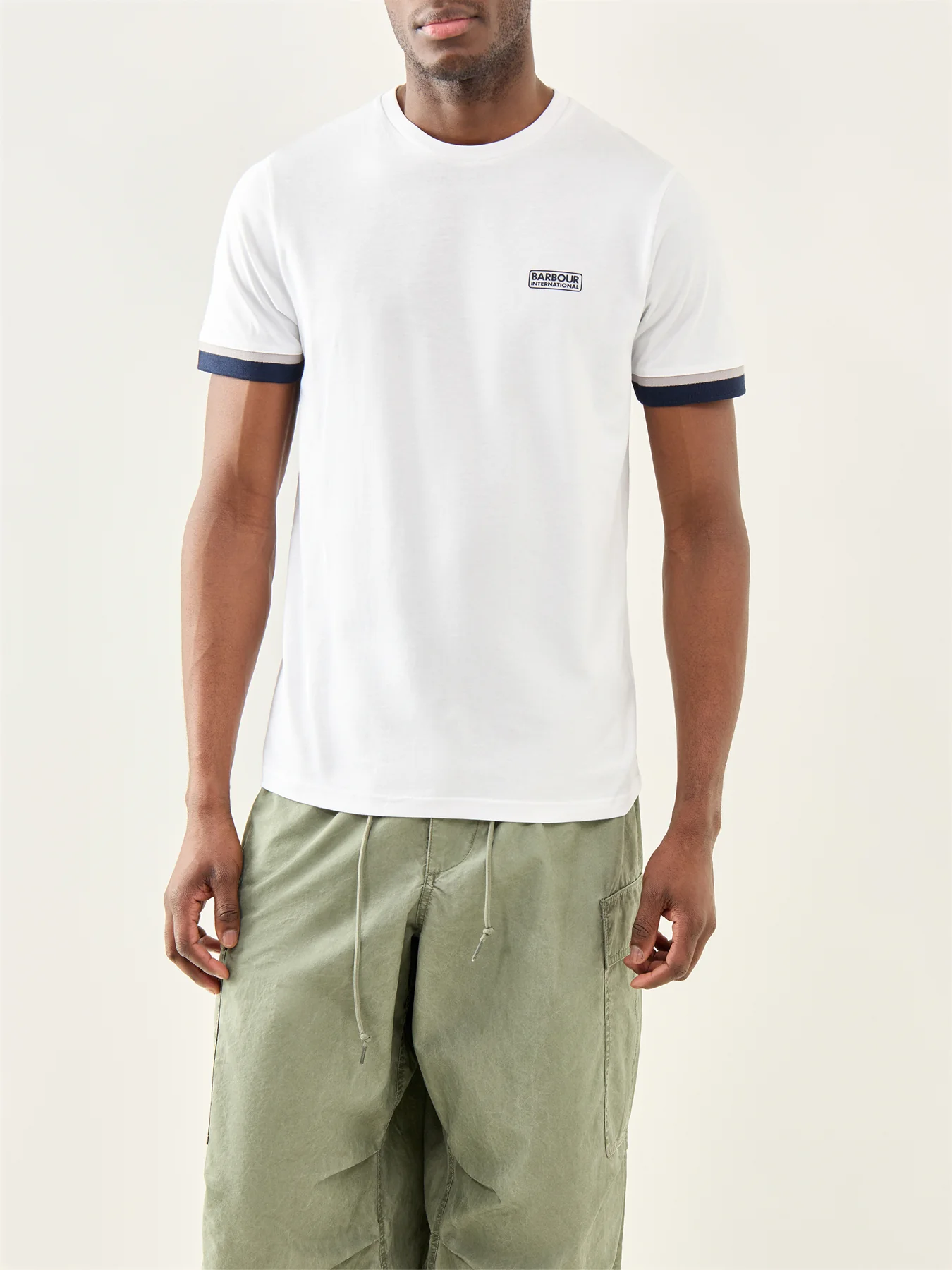 Deep Cuff Evan Tipped T-Shirt White - Image 4