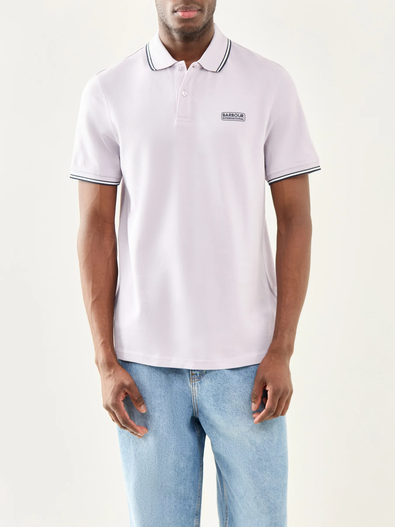 Evan Tipped Polo Shirt Purple - Image 4