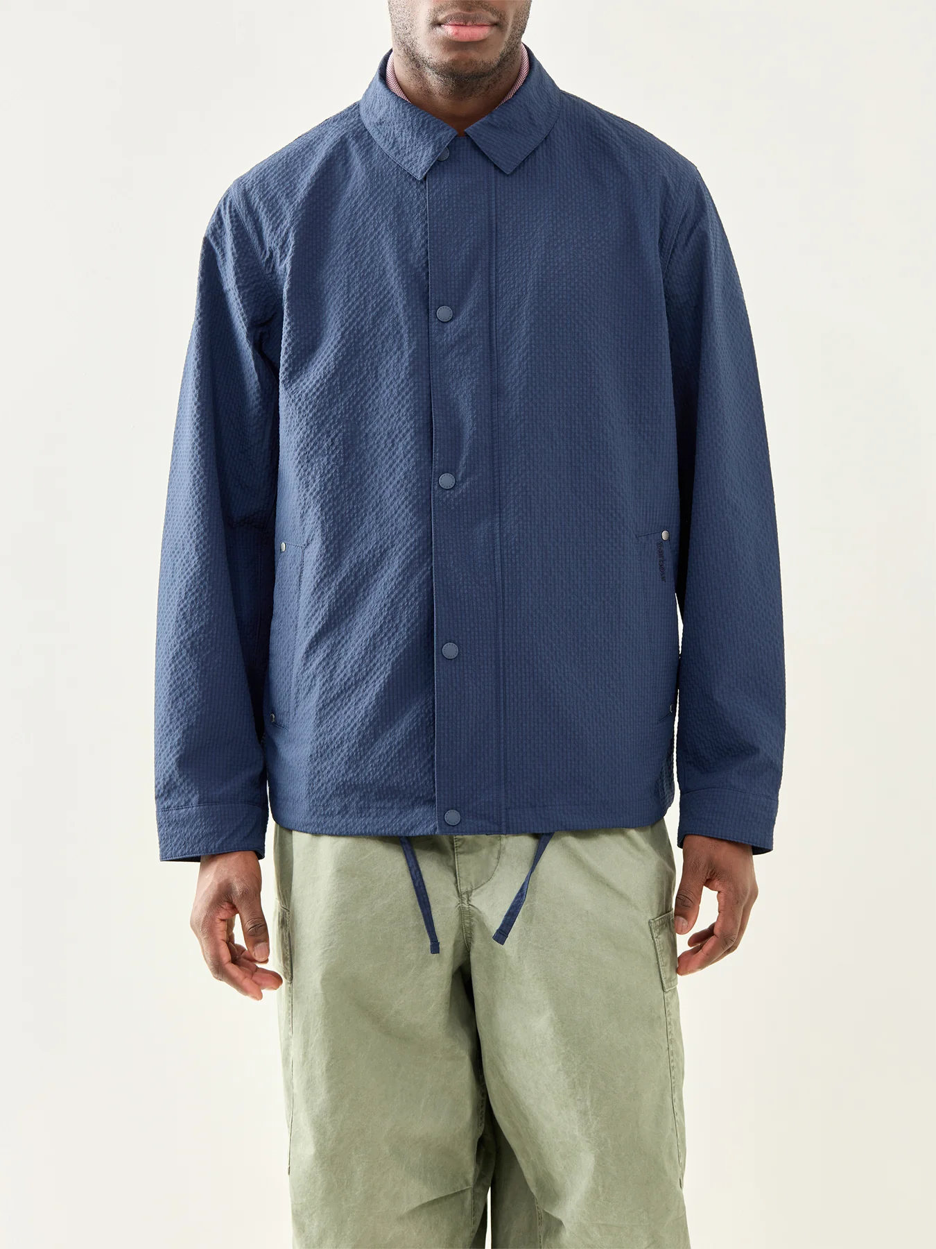 Ashbury Seersucker Casual Jacket Navy - Image 4