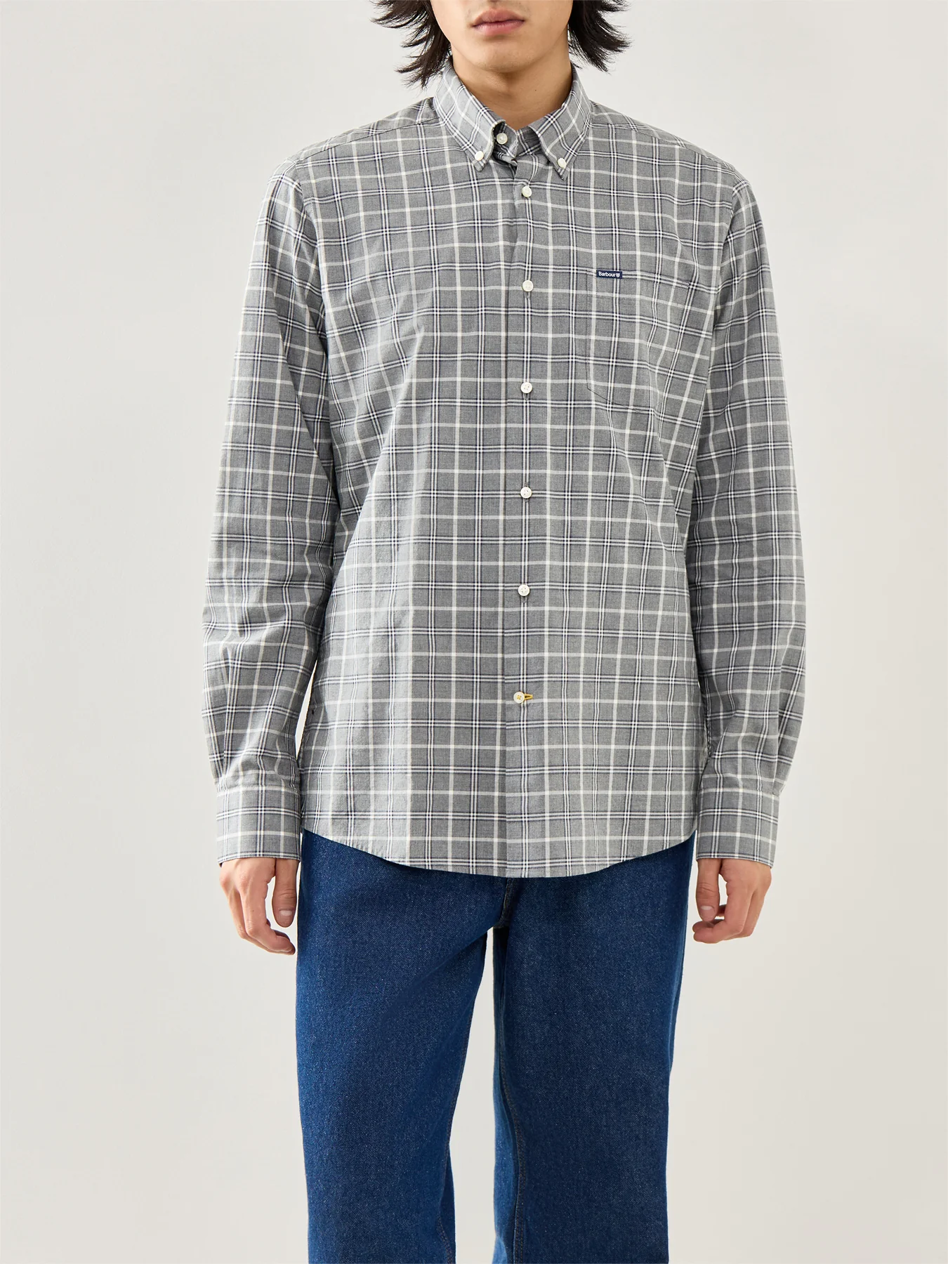 Bramham Checked Tailored Shirt Grey - Image 4