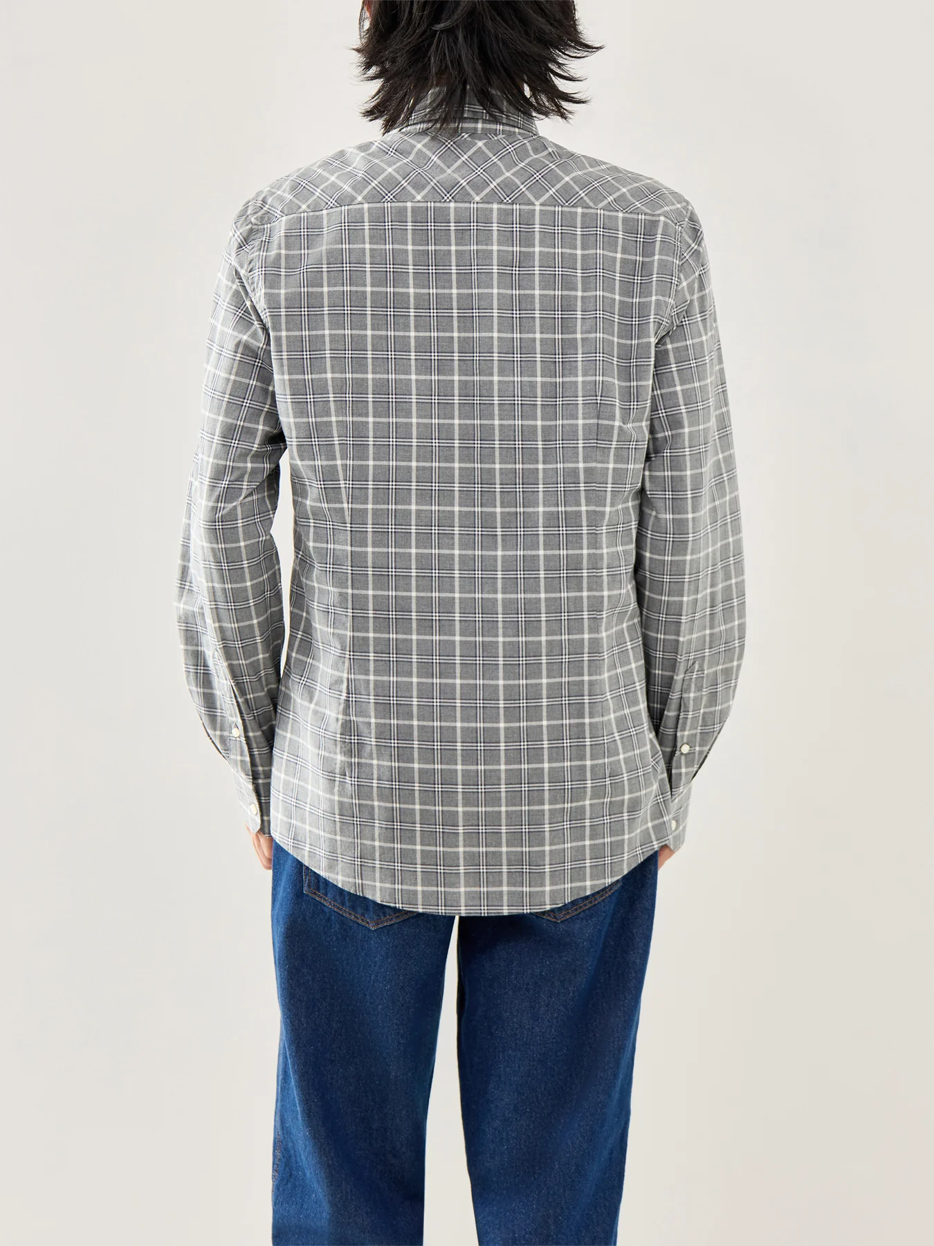 Bramham Checked Tailored Shirt Grey - Image 5