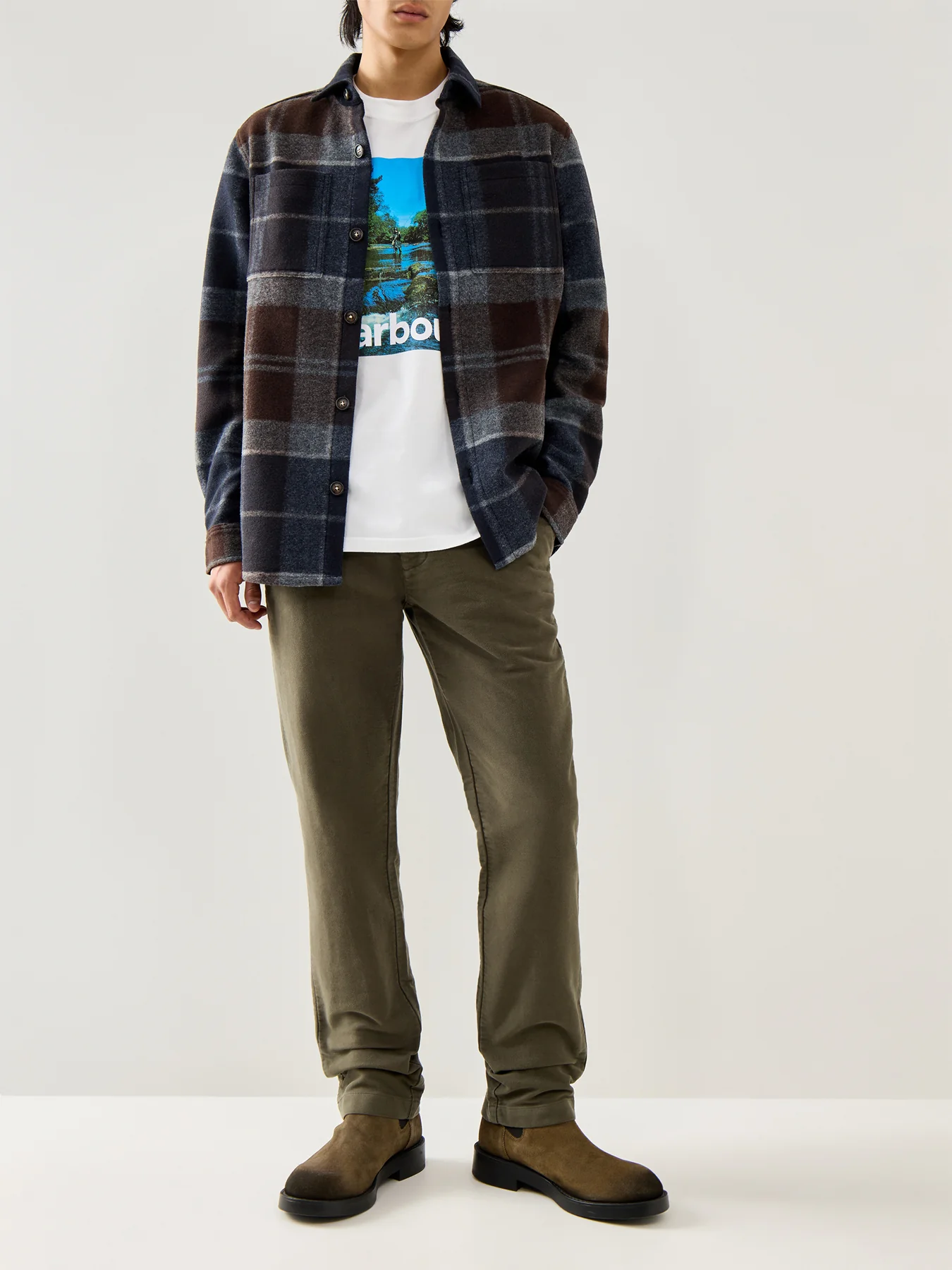 Chapter Tailored Check Overshirt Midnight Oak Tartan - Image 2