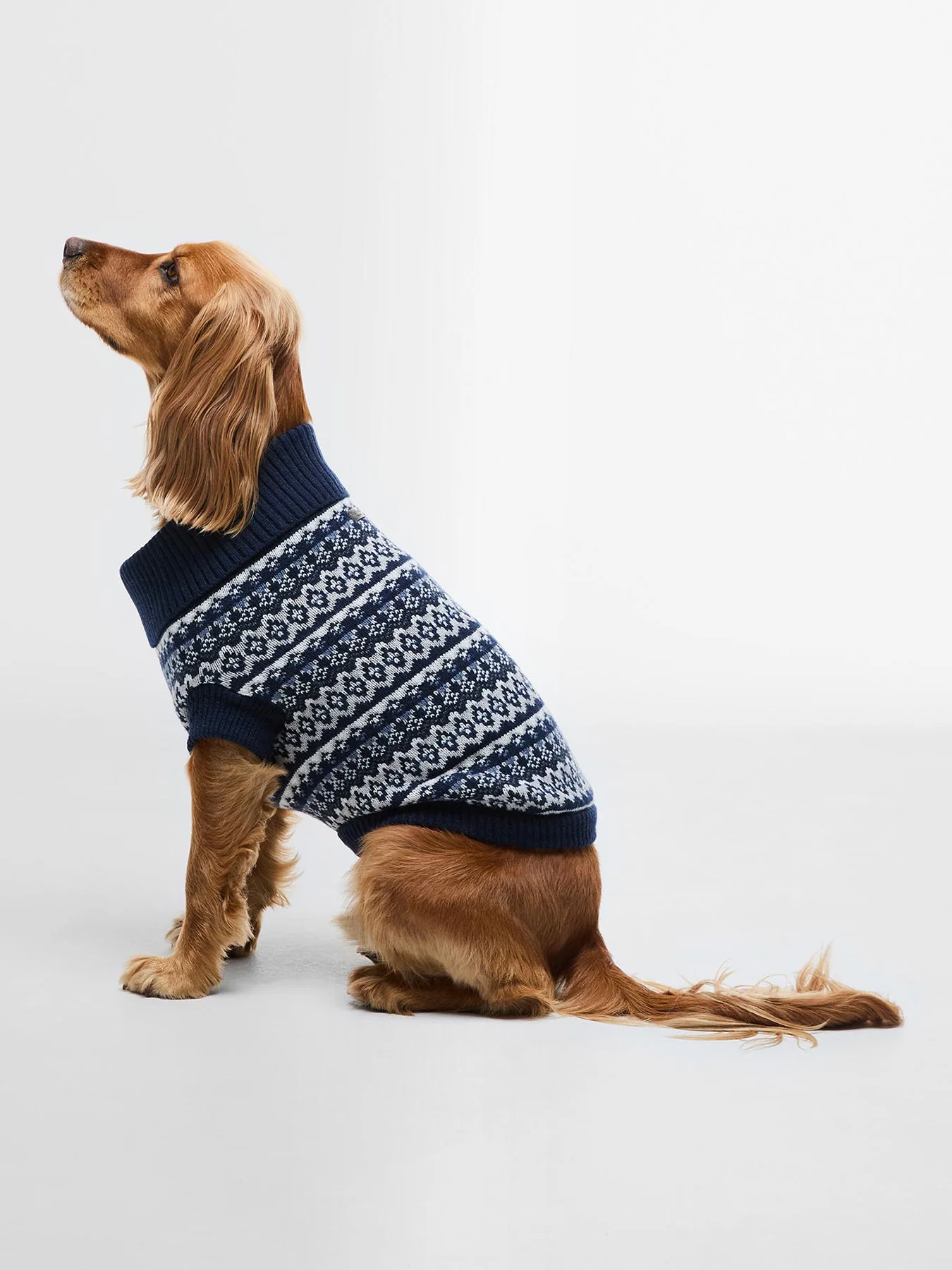 Marlow Fair Isle Dog Jumper Navy Small - Image 2