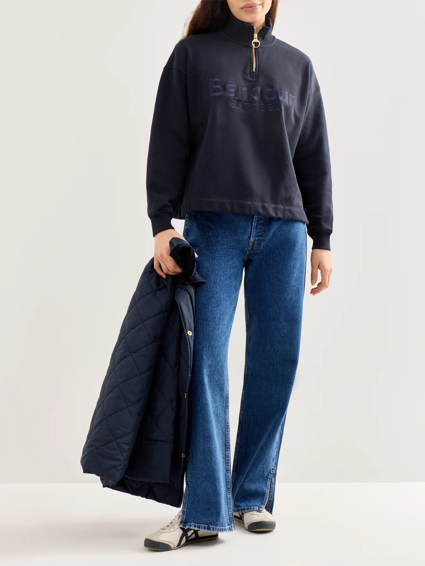 Sara Half Zip Sweatshirt Navy - Image 2