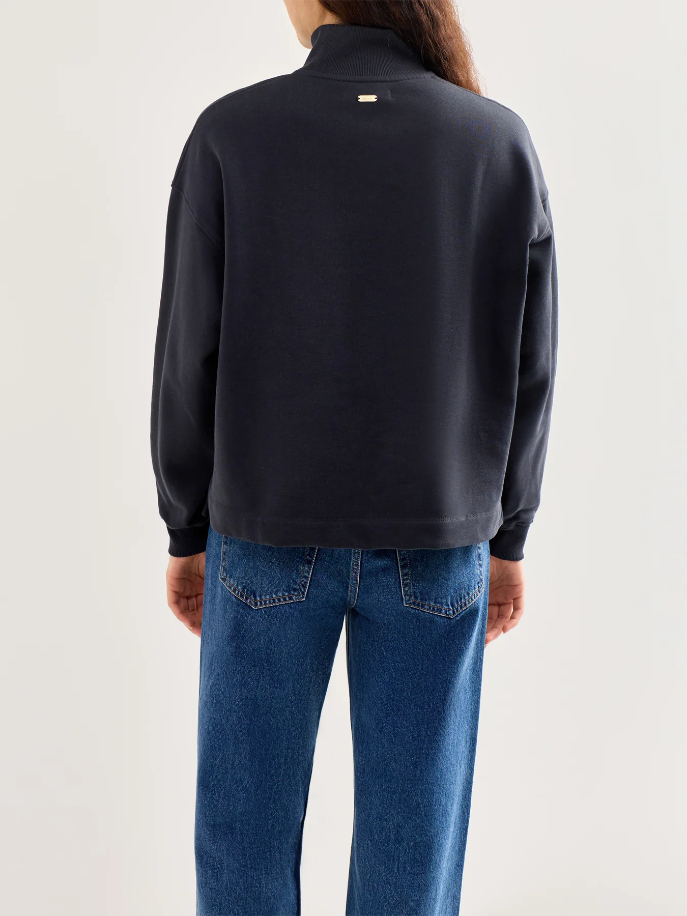 Sara Half Zip Sweatshirt Navy - Image 5