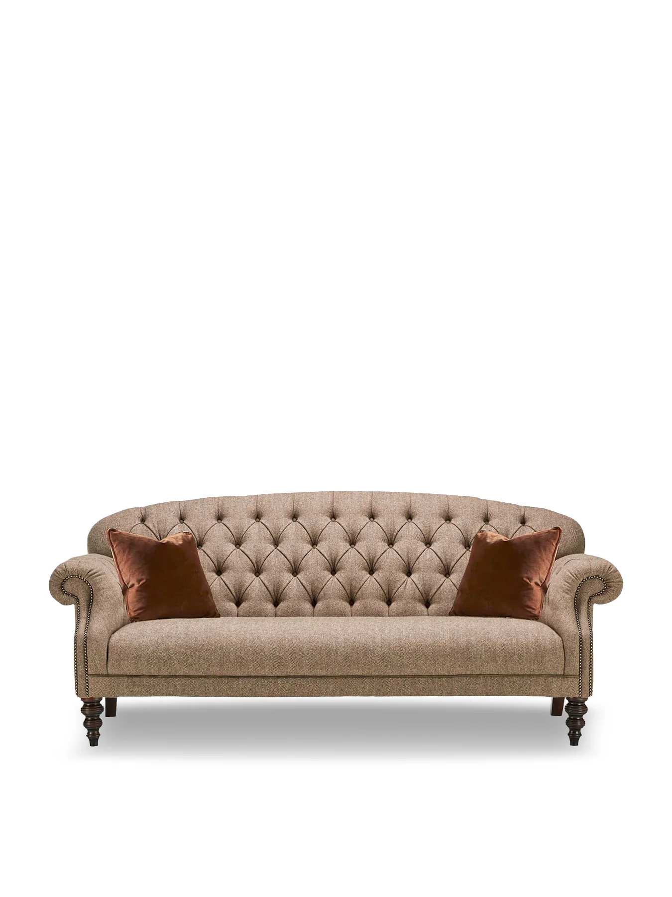 Arbroath Brown Fabric 3 Seater Sofa