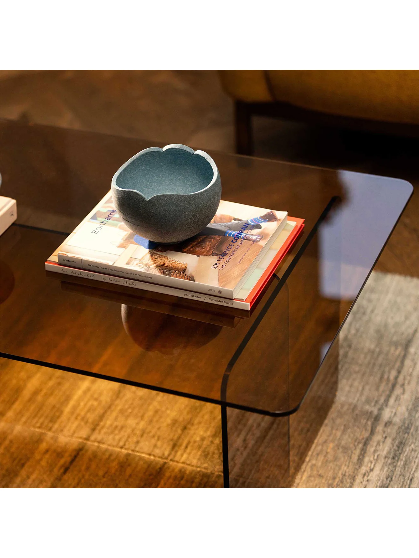 Burano Glass Coffee Table Rectangular Brown - Image 2