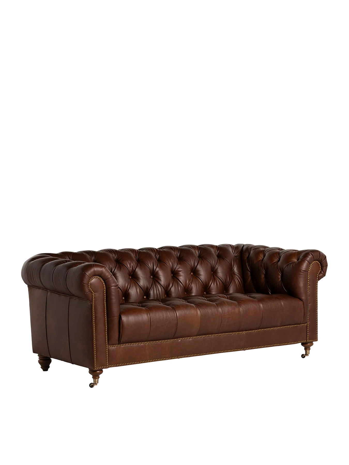 Caversham Chesterfield 3 Seater Sofa Brown - Image 2
