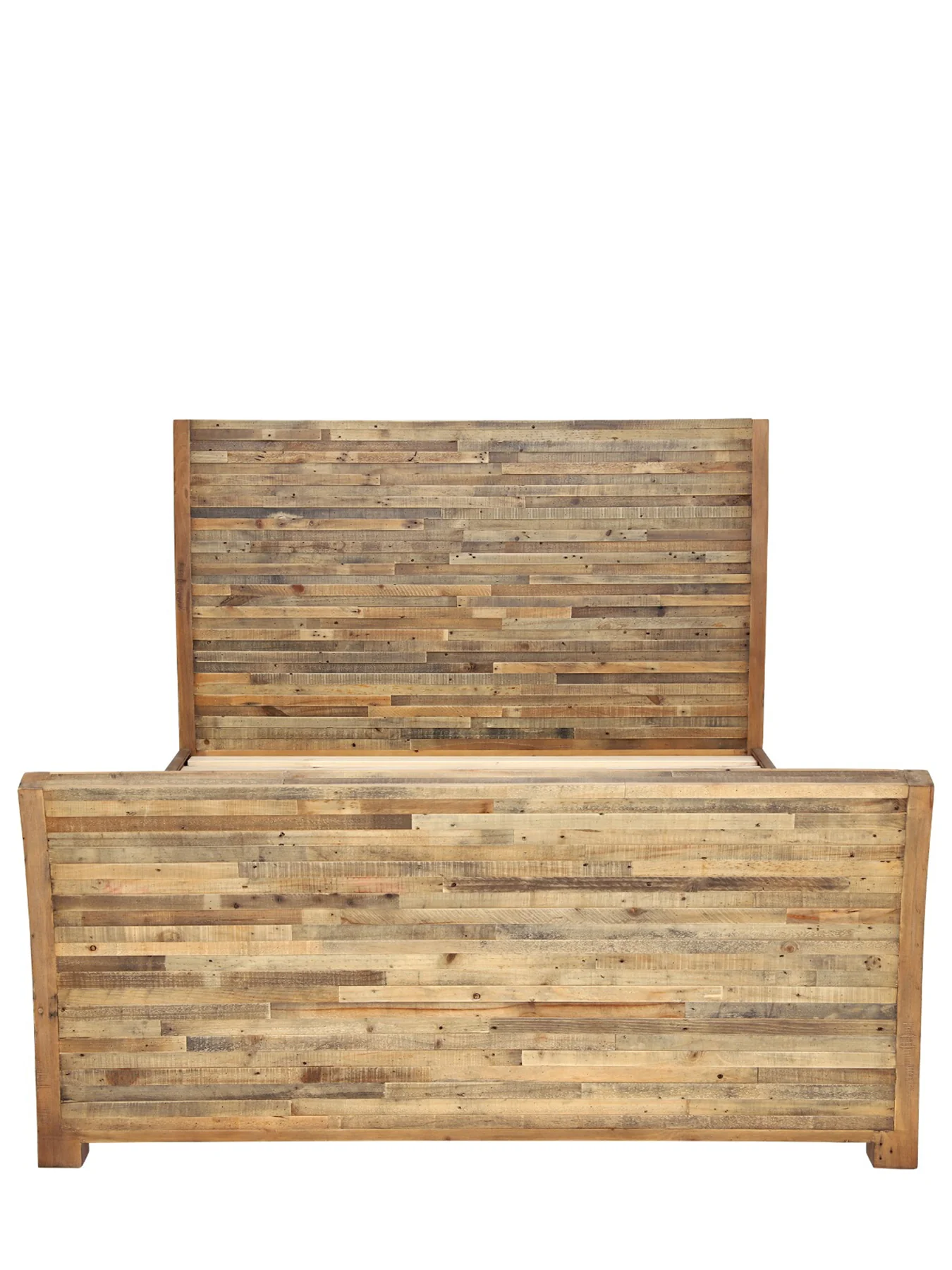 Charlie Reclaimed Wood King Bed Frame High End Brown - Image 4