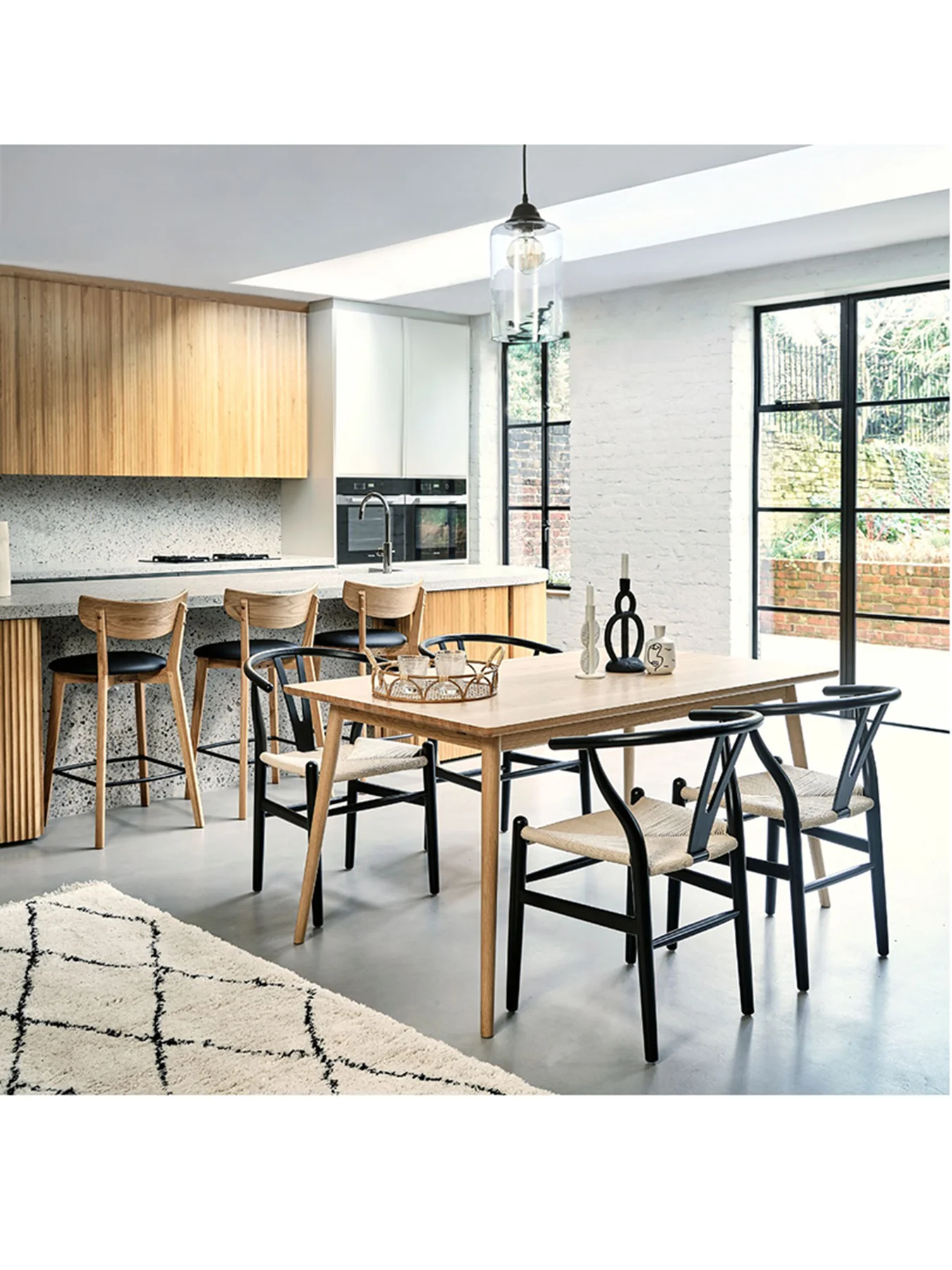 Jessa Oak Counter Stool with PU Seat - Image 2