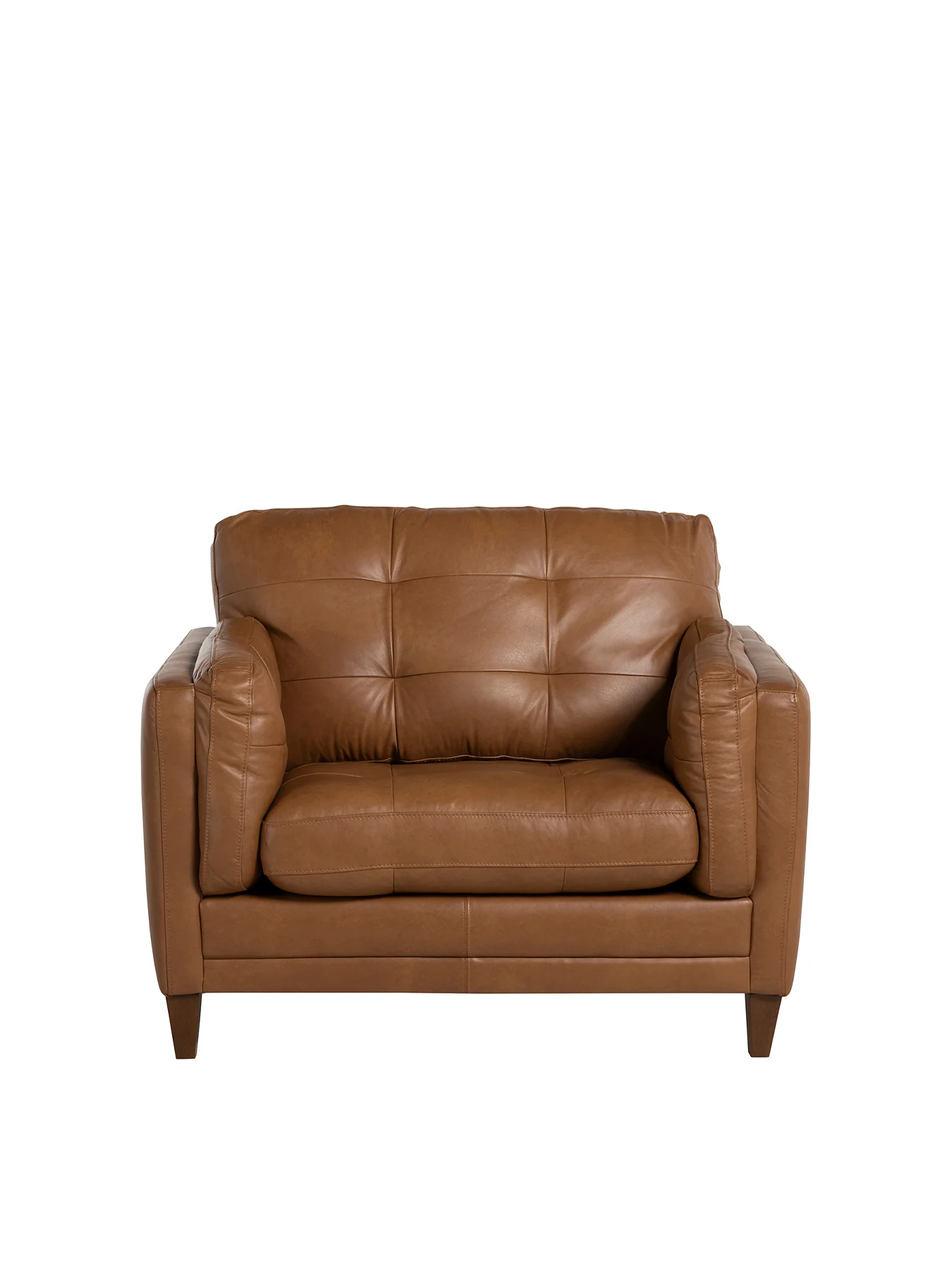 Lindisfarne Brown Leather Snuggle Chair - Image 2