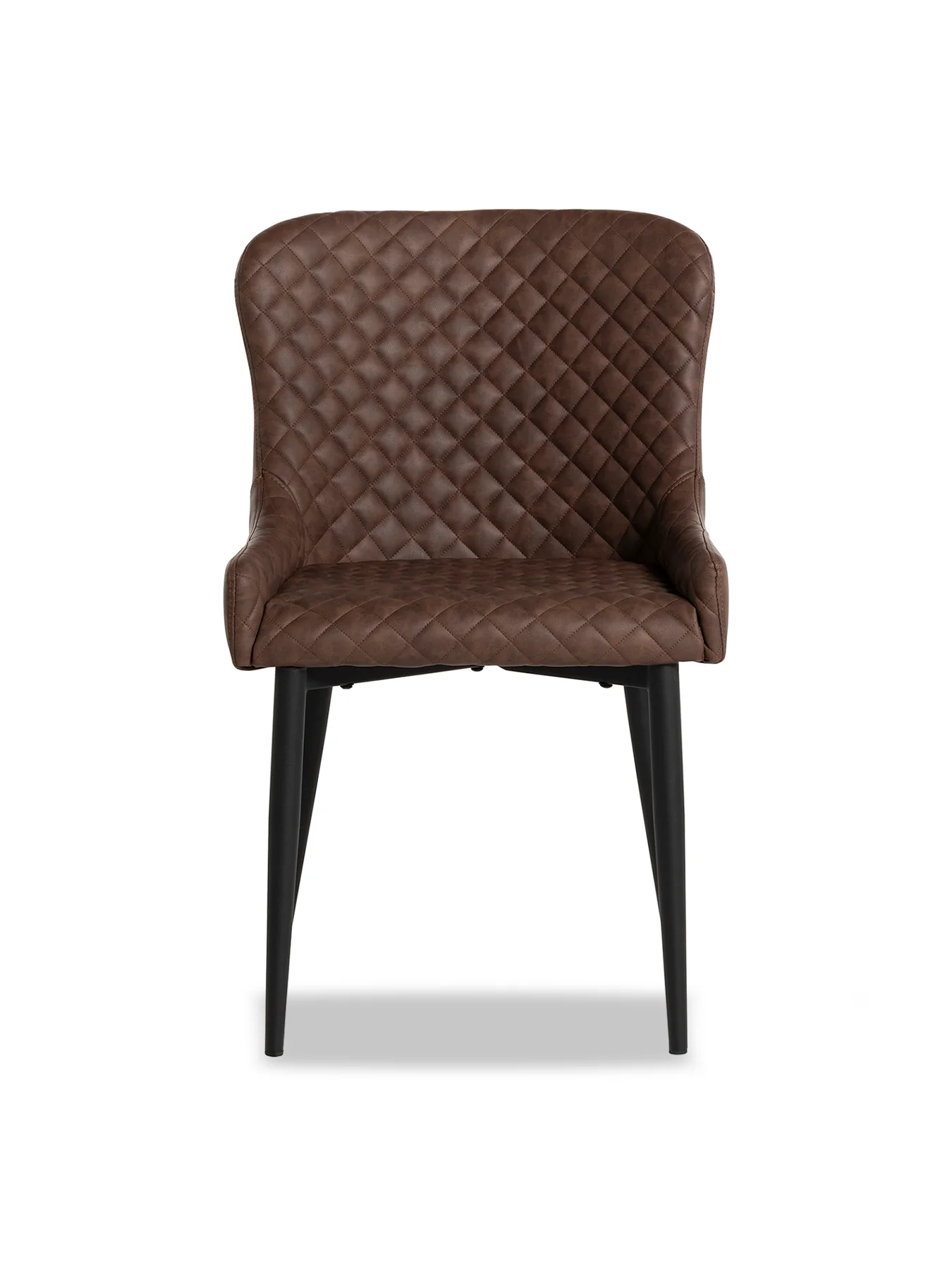 Rivington Faux Leather Quilted Dining Chair Brown